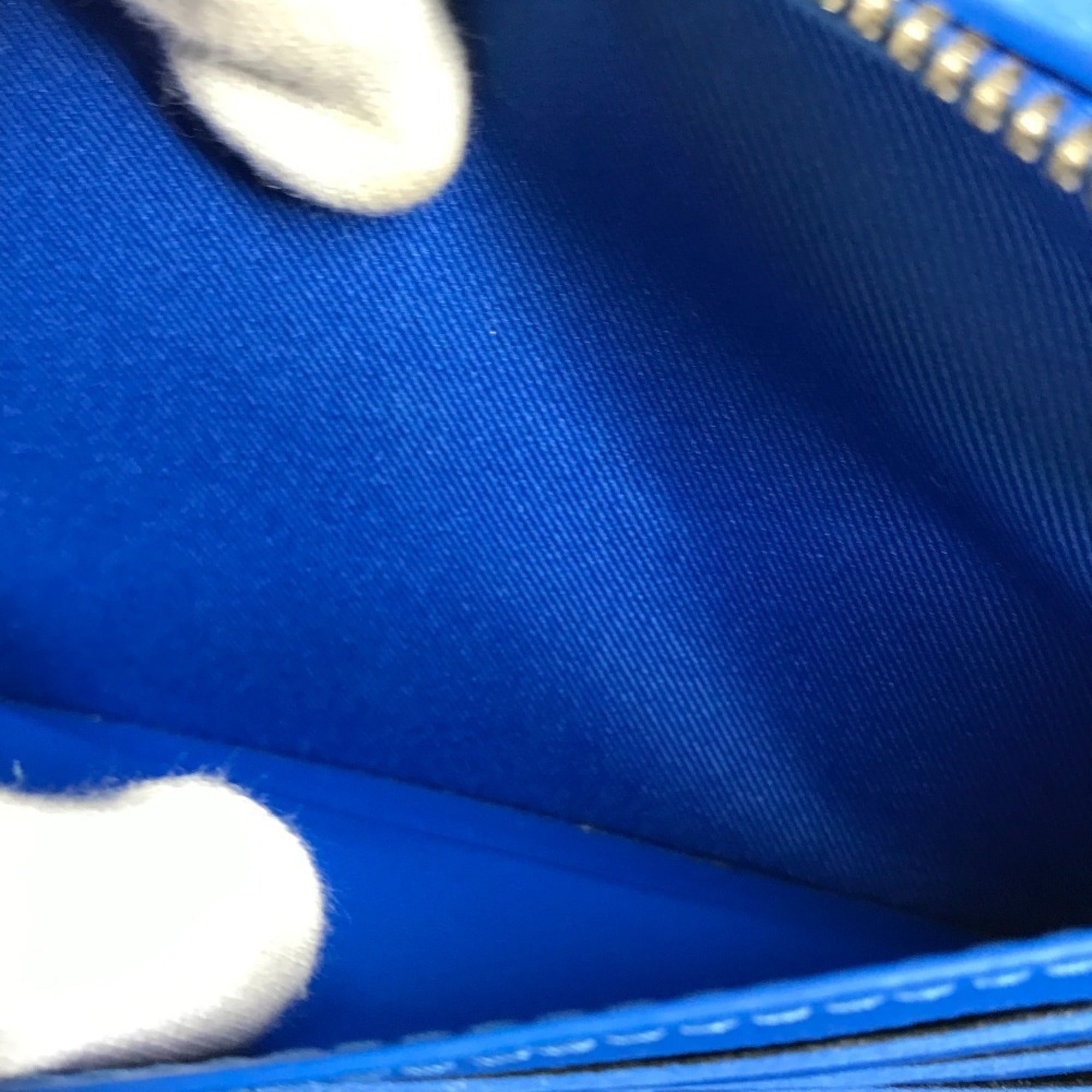 Louis Vuitton Blue White Leather Clutch Bag Pochette Shoulder Bag (Pre-Owned)