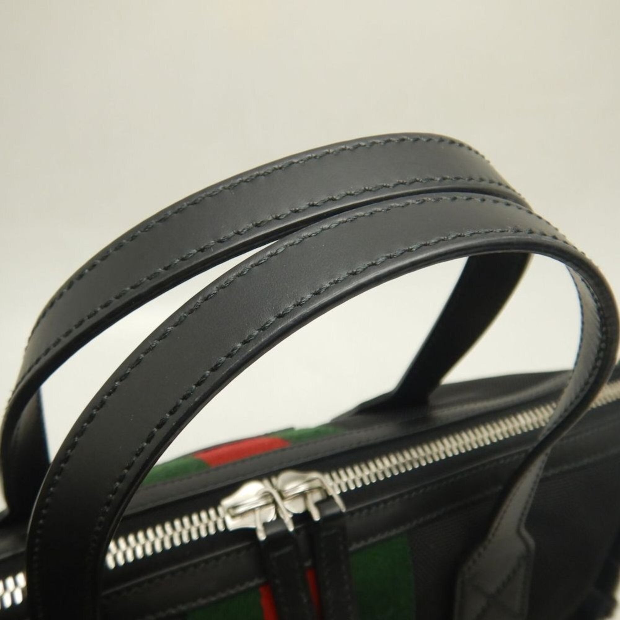 Gucci Black Canvas Leather Tote Bag (Pre-Owned)
