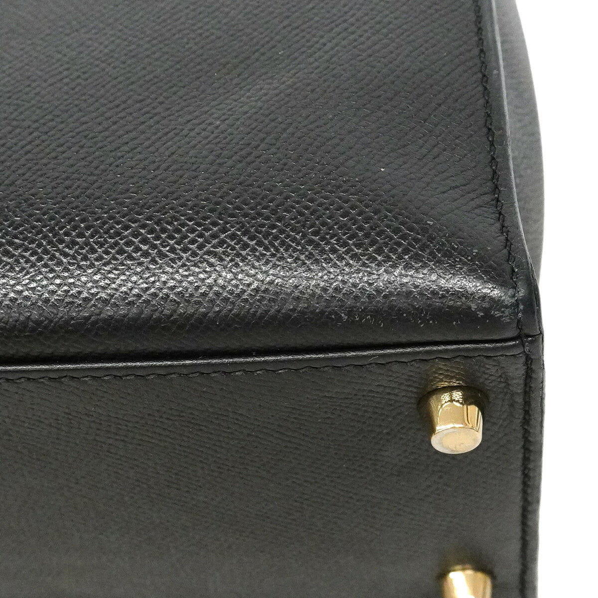 Hermes Black Leather Handbag (Pre-Owned)