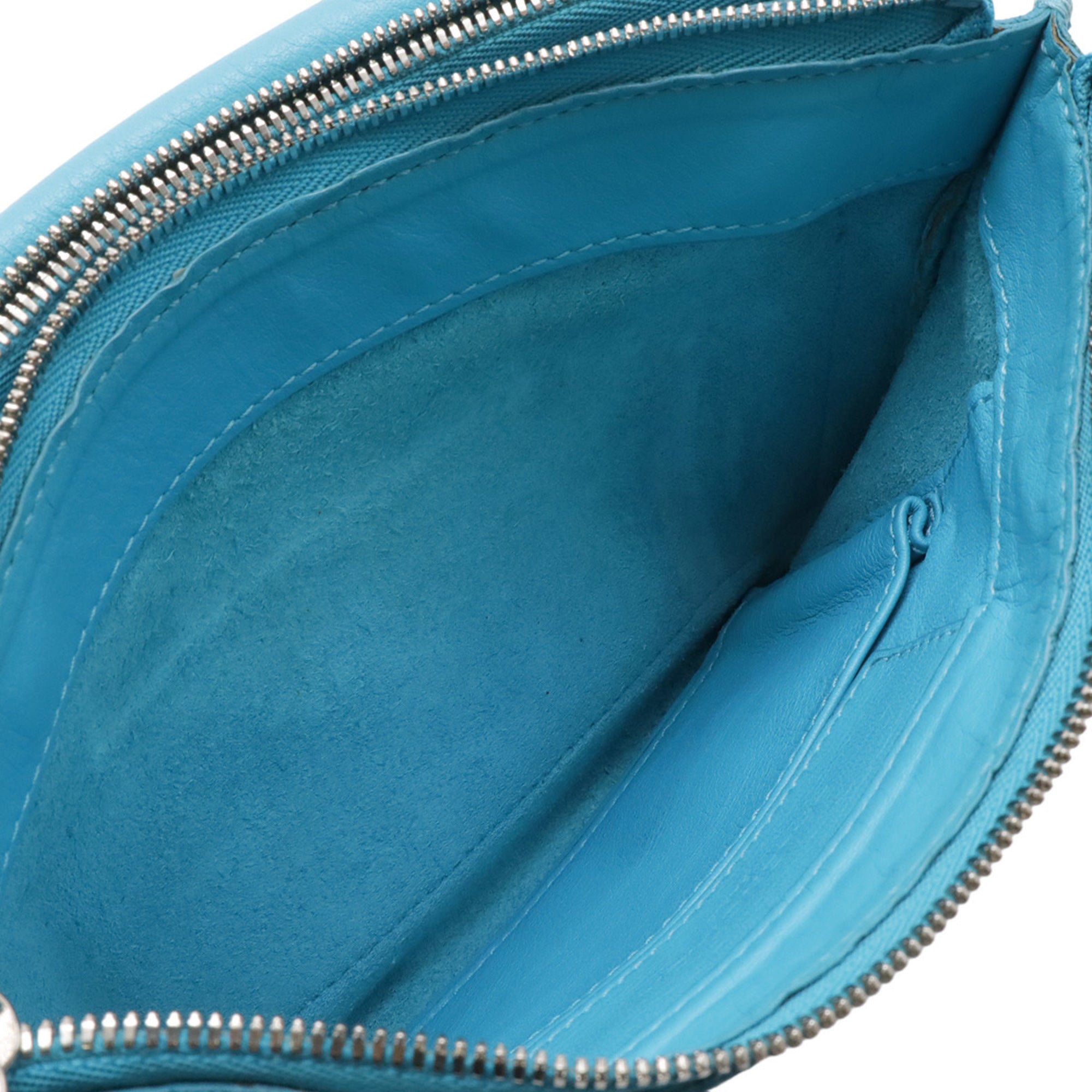 Balenciaga Paper Turquoise Leather Clutch Bag Pochette Shoulder Bag (Pre-Owned)