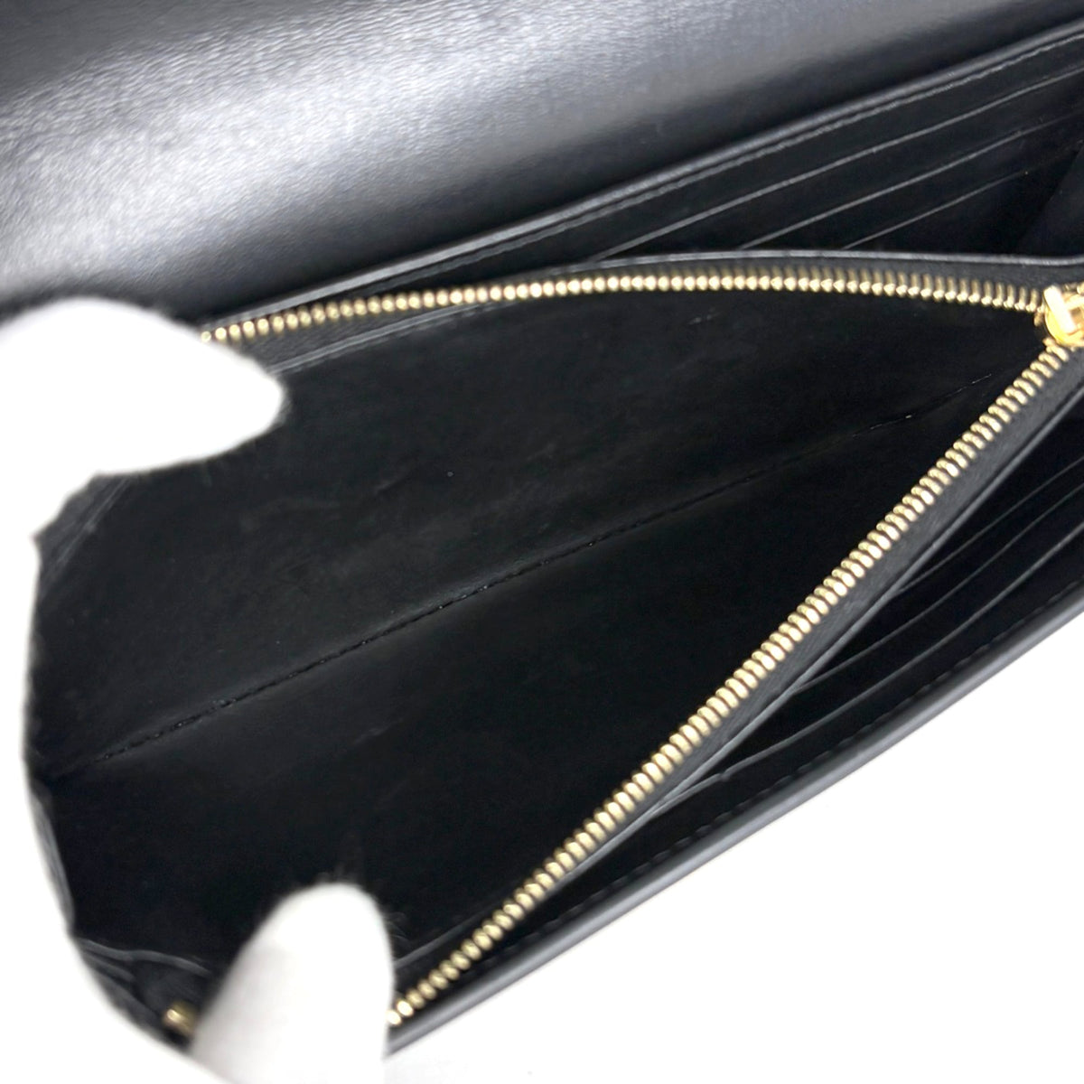 Celine Black Leather Long Wallet (Bi-Fold) (Pre-Owned)