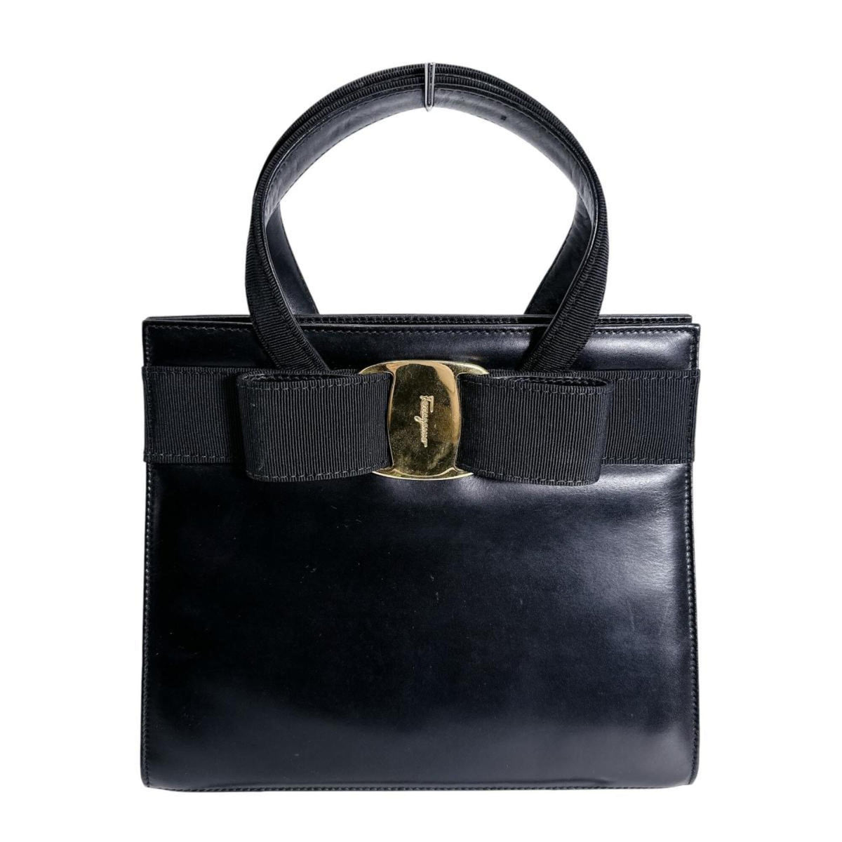 Salvatore Ferragamo Black Leather Handbag (Pre-Owned)