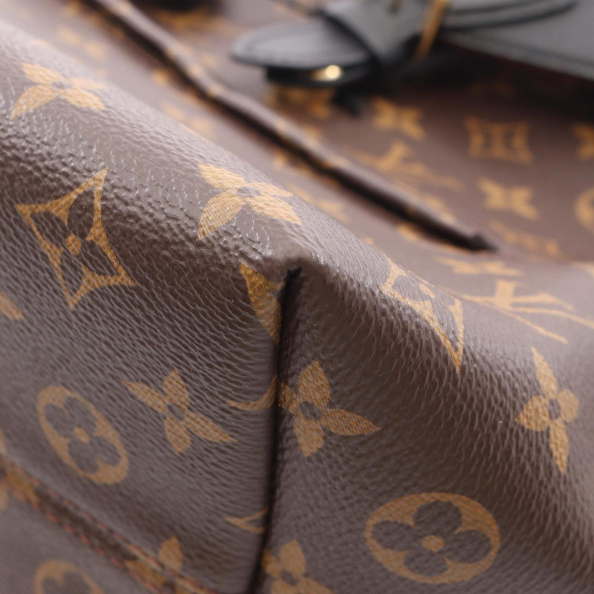 Louis Vuitton Black Brown Pvc Coated Canvas Leather Backpack Handbag (Pre-Owned)