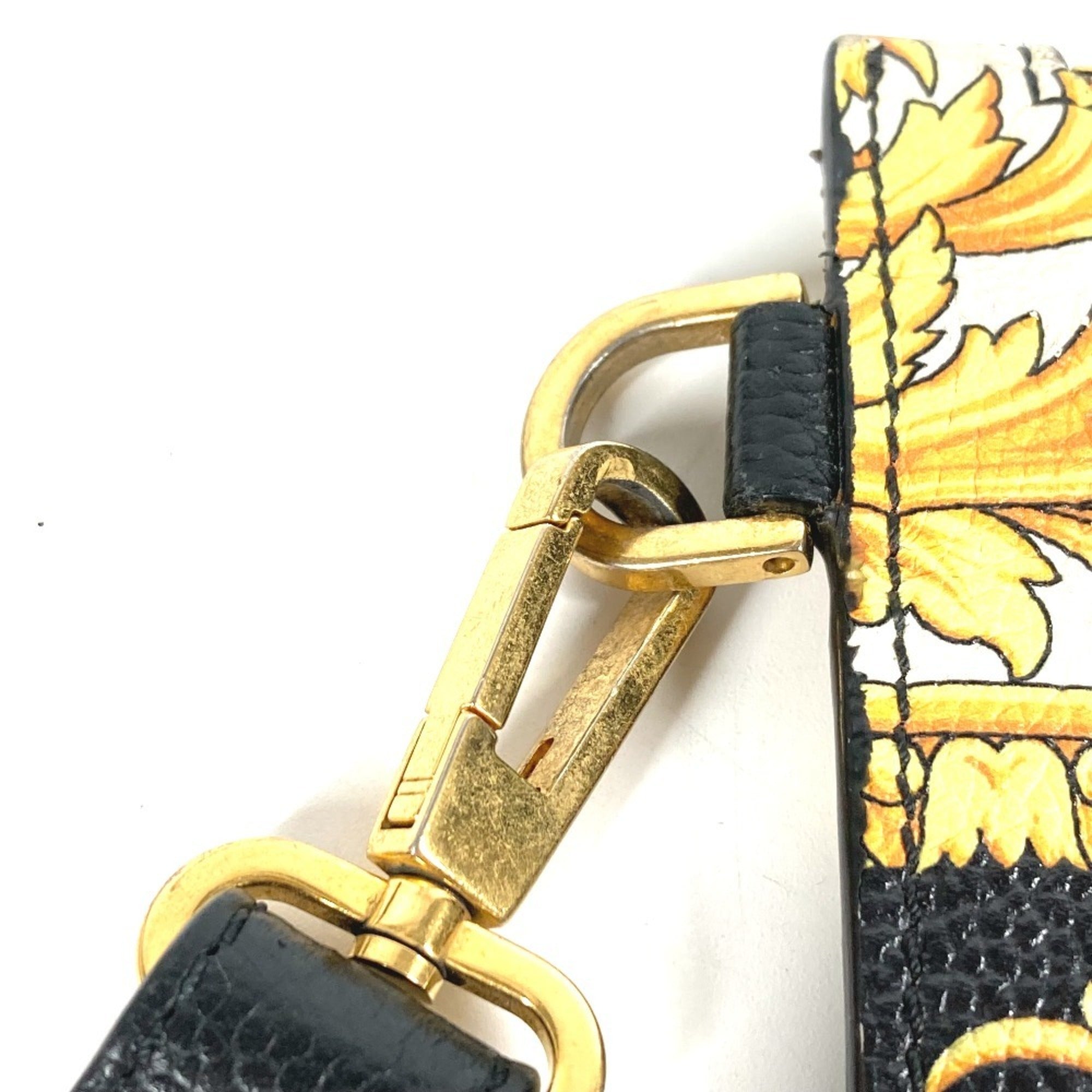 Versace Black Yellow Leather Clutch Bag Pouch (Pre-Owned)