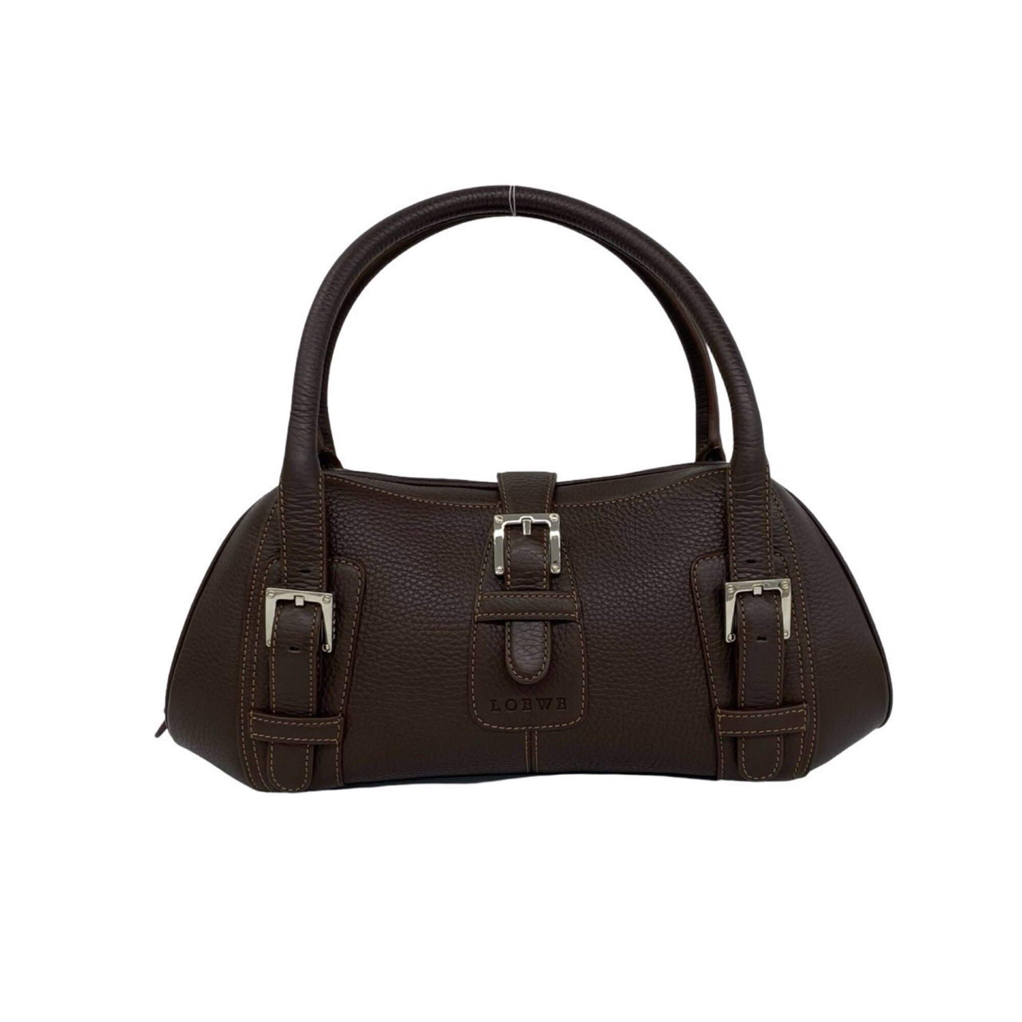 Loewe Brown Leather Boston Bag Handbag (Pre-Owned)