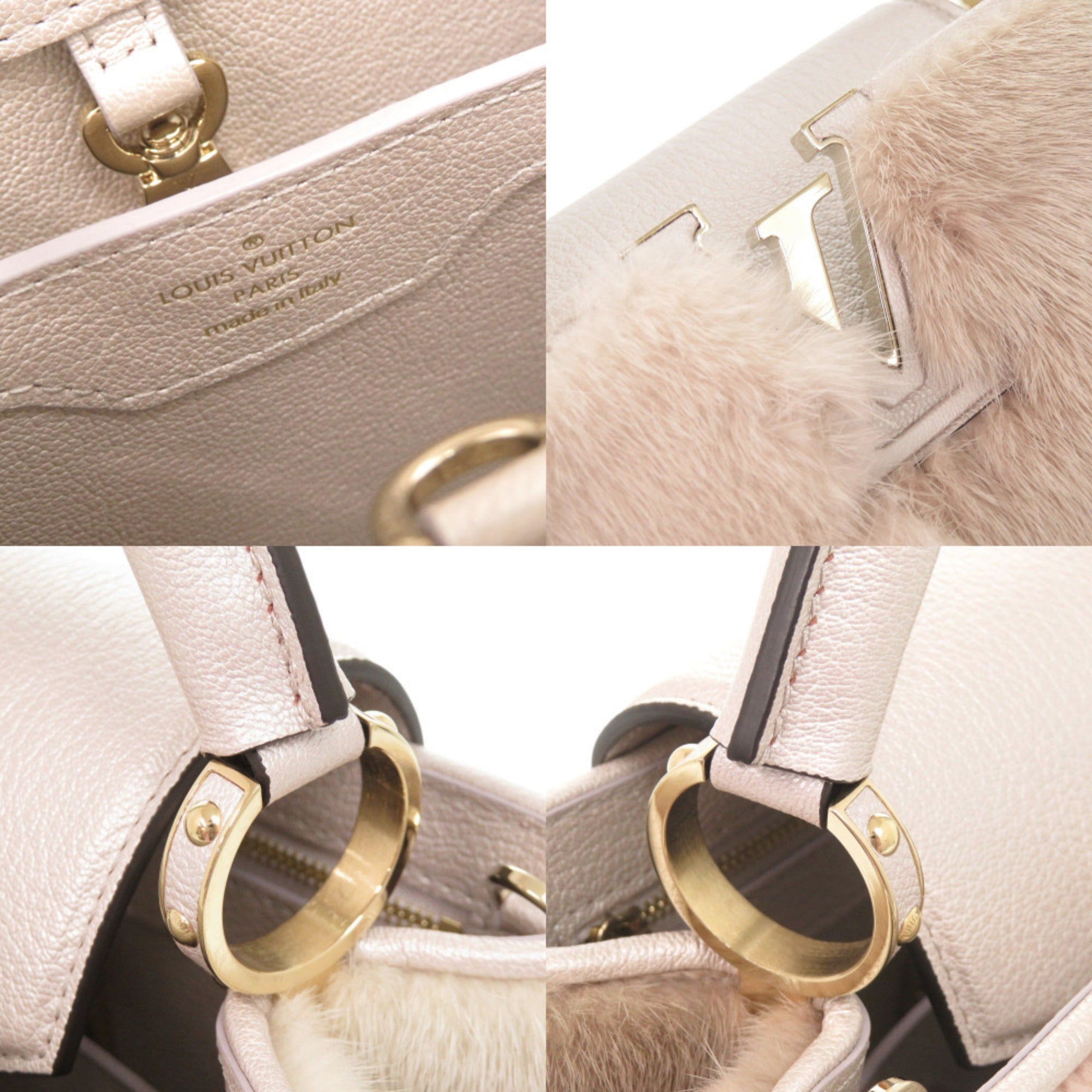 Louis Vuitton Champagne Pink Leather Handbag (Pre-Owned)
