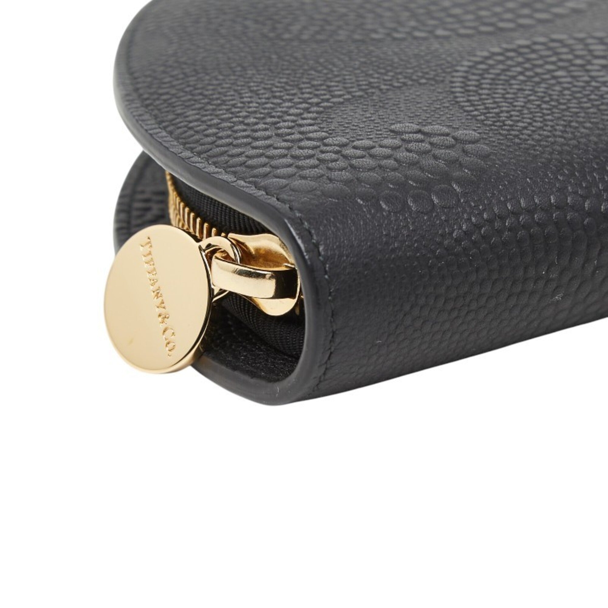 Tiffany Black Leather Long Wallet (Bi-Fold) (Pre-Owned)