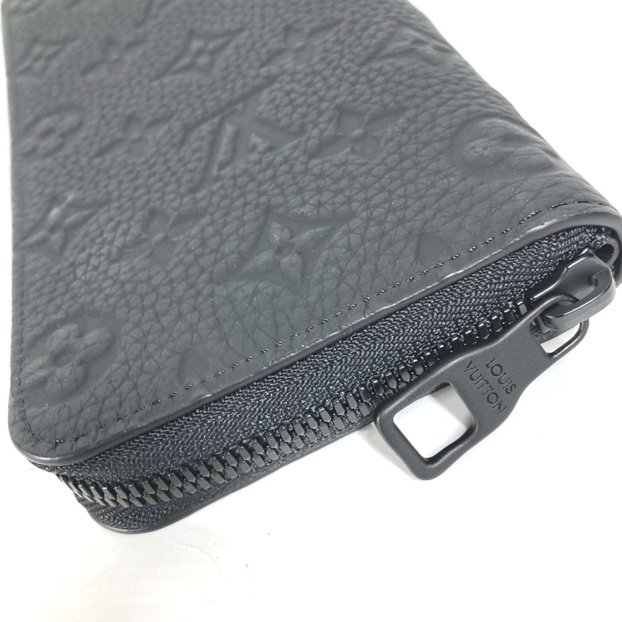 Louis Vuitton Black Leather Long Wallet (Bi-Fold) (Pre-Owned)