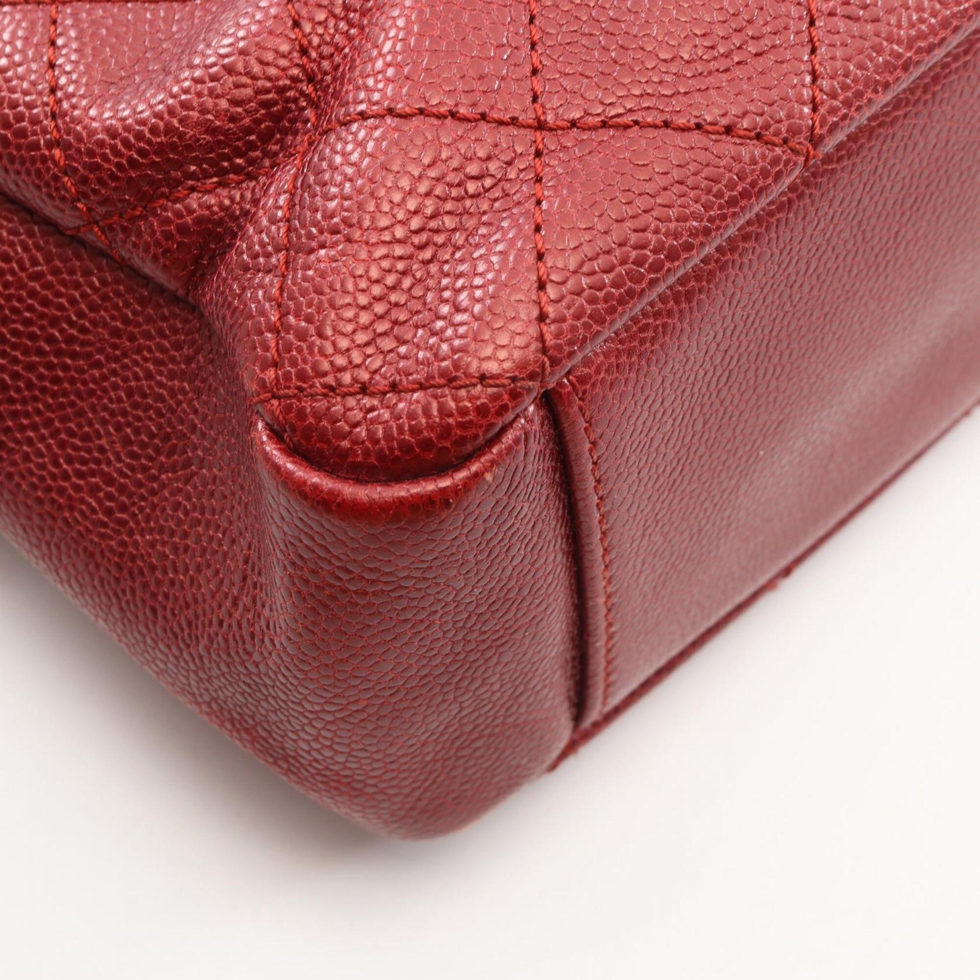 Chanel Bordeaux Grained Calfskin Handbag Tote Bag (Pre-Owned)
