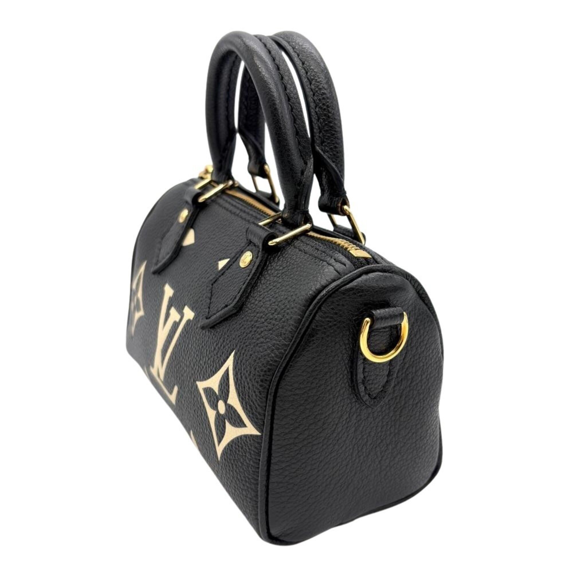 Louis Vuitton Beige Bicolor Black Monogram Monogram Empreinte Handbag (Pre-Owned)