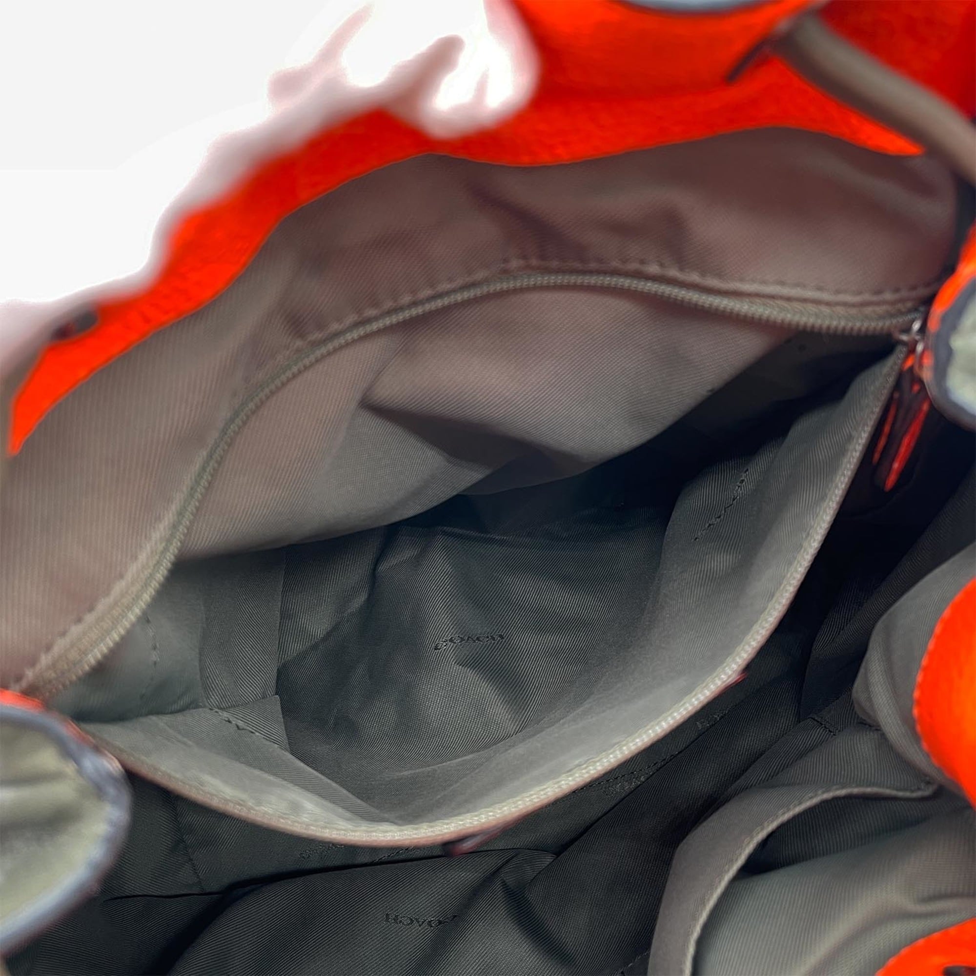 Coach Khaki Orange Leather Backpack (Pre-Owned)