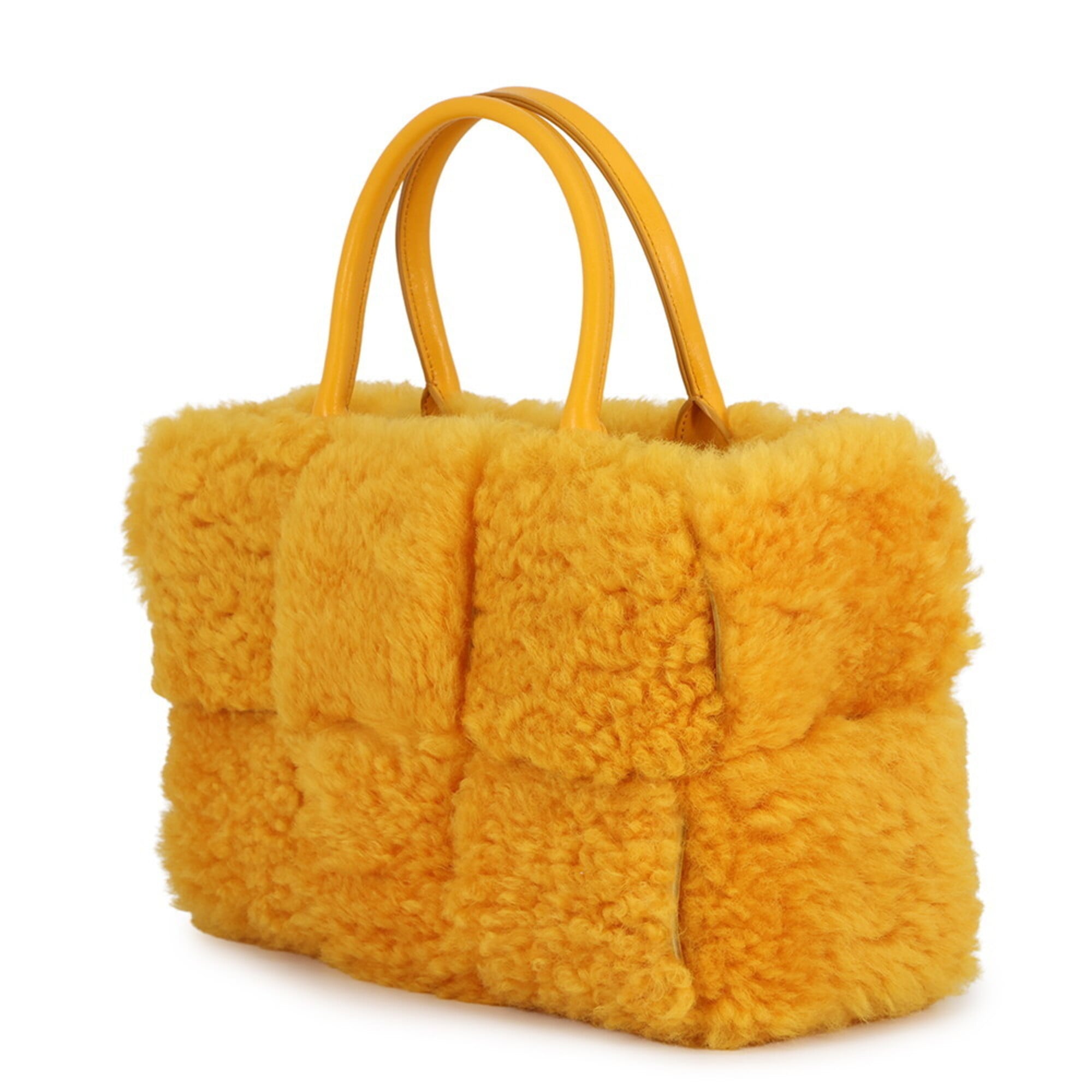 Bottega Veneta Yellow Leather Handbag Pouch (Pre-Owned)