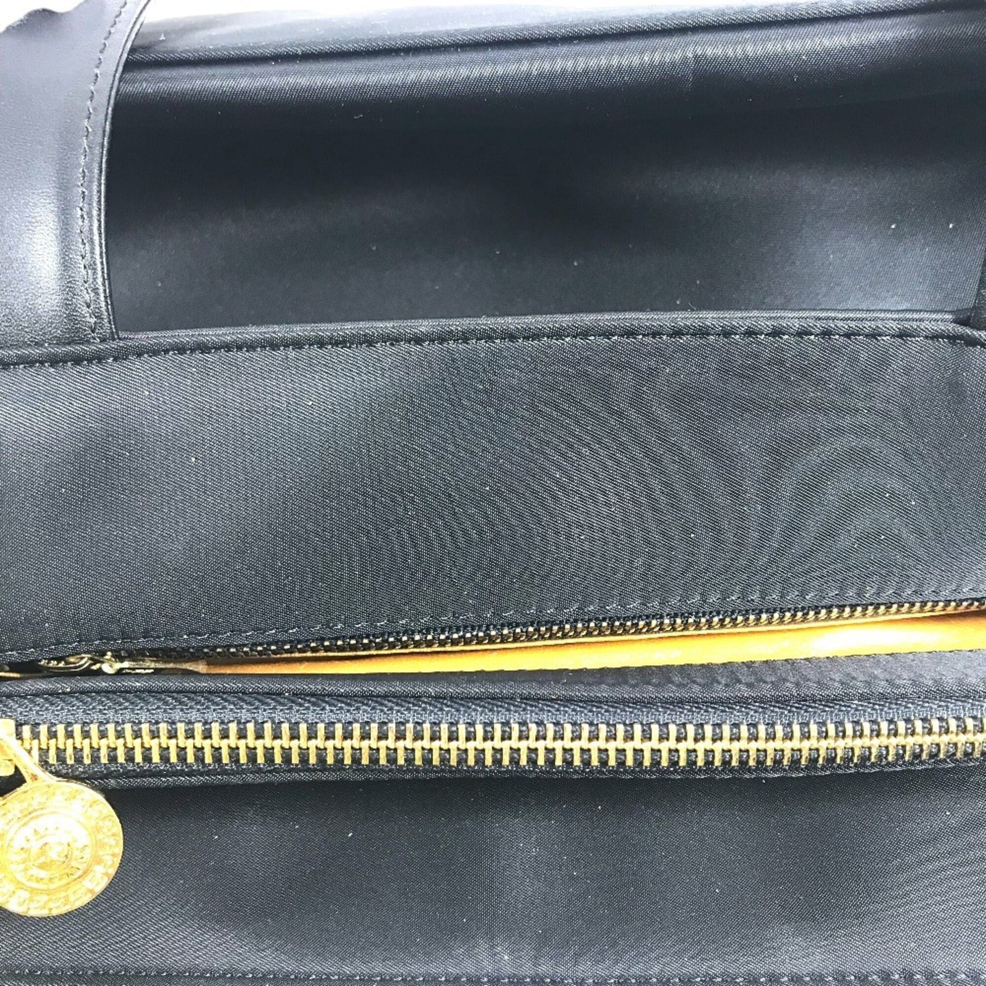Versace Black Nylon Handbag Shoulder Bag (Pre-Owned)