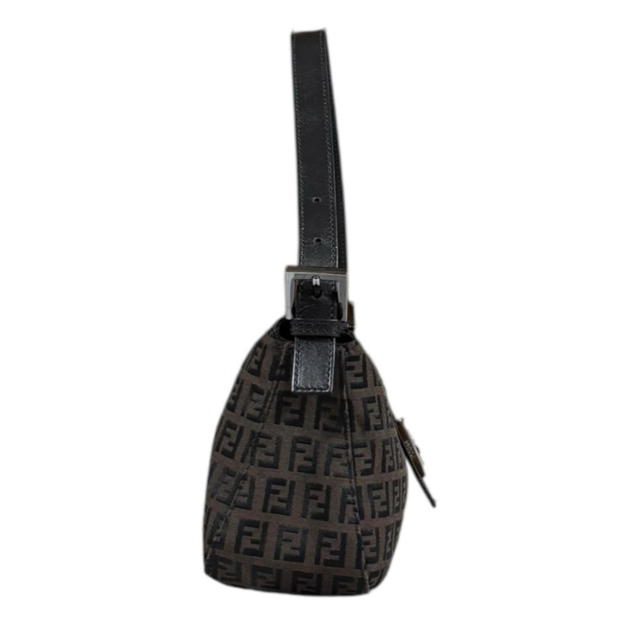 Fendi Brown Canvas Leather Handbag (Pre-Owned)