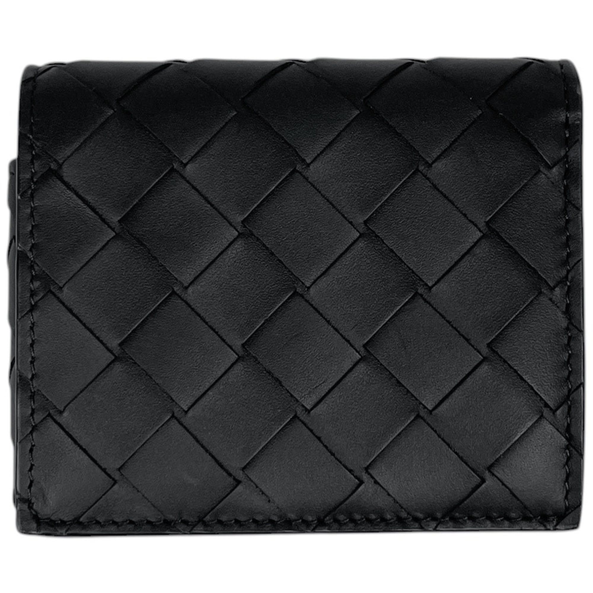 Bottega Veneta Black Intrecciato Leather Wallet (Bi-Fold) (Pre-Owned)