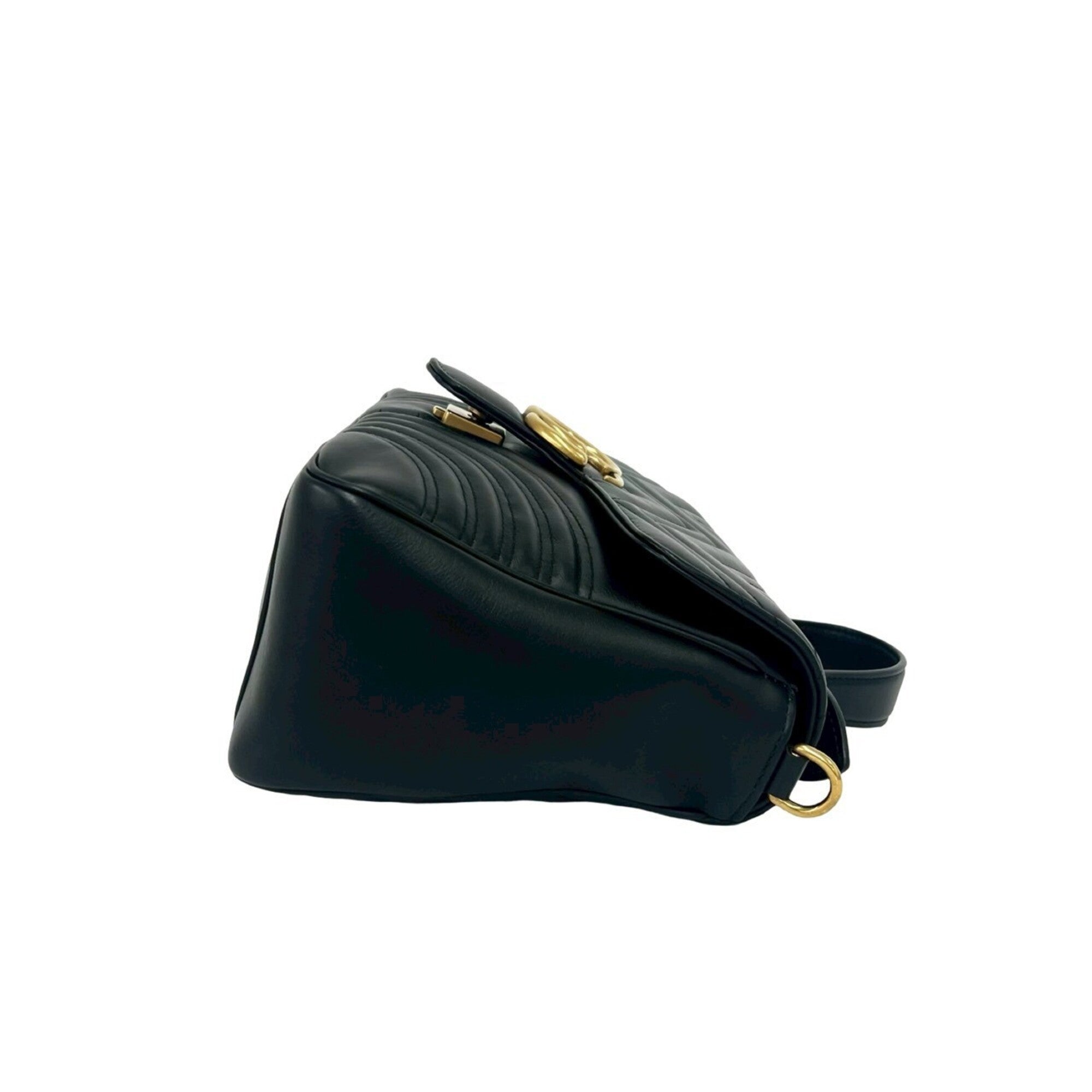 Gucci Black Leather Handbag Pochette Shoulder Bag (Pre-Owned)