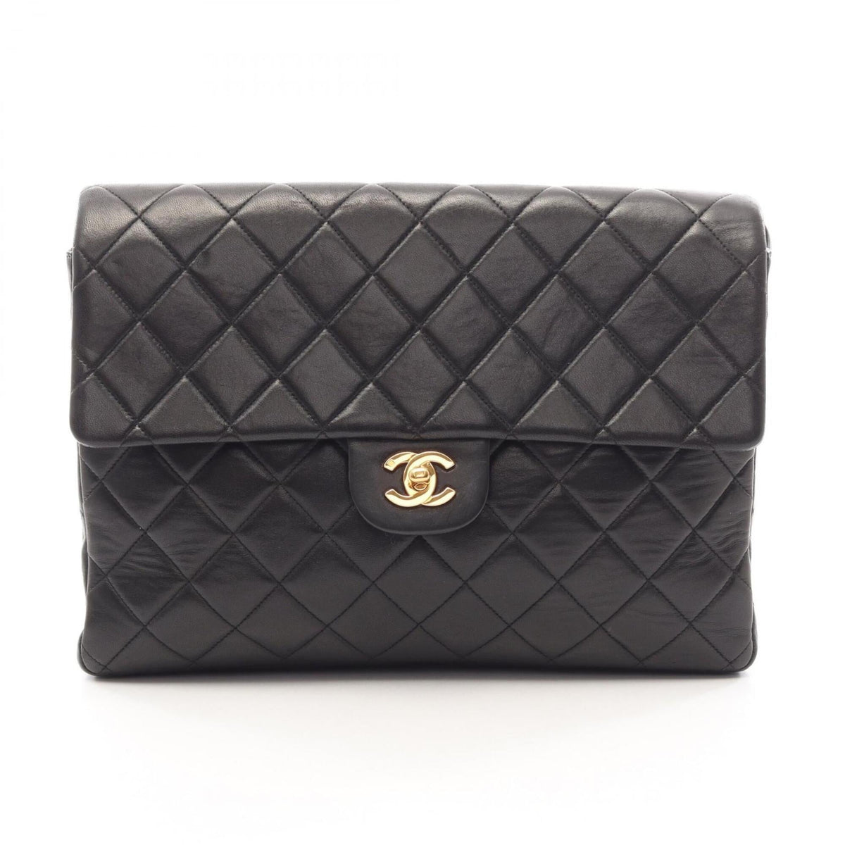 Chanel Matelasse Black Leather Backpack Handbag (Pre-Owned)