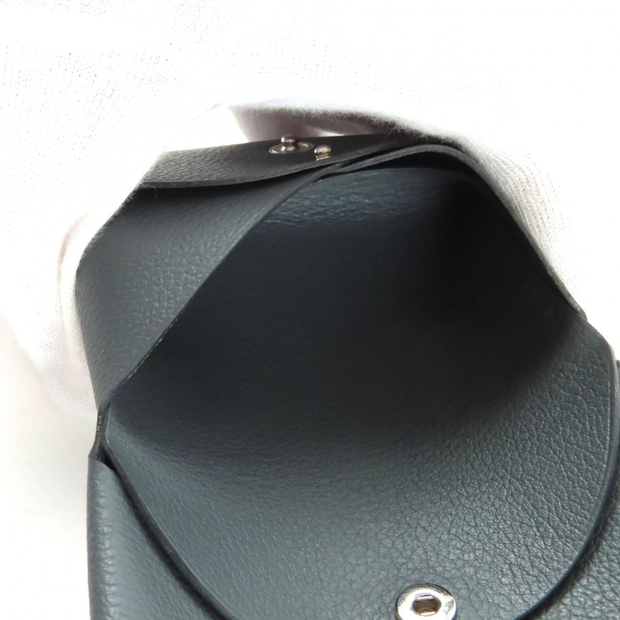 Hermes Dark Gray Evercalf Leather Coin Purse/Coin Case (Pre-Owned)