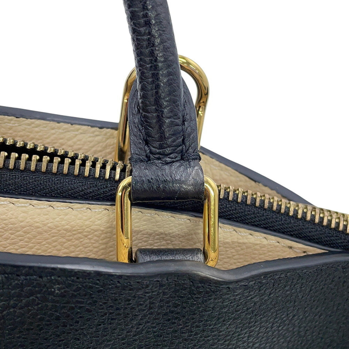 Louis Vuitton Beige Bicolor Black Monogram Noir Monogram Empreinte Handbag (Pre-Owned)