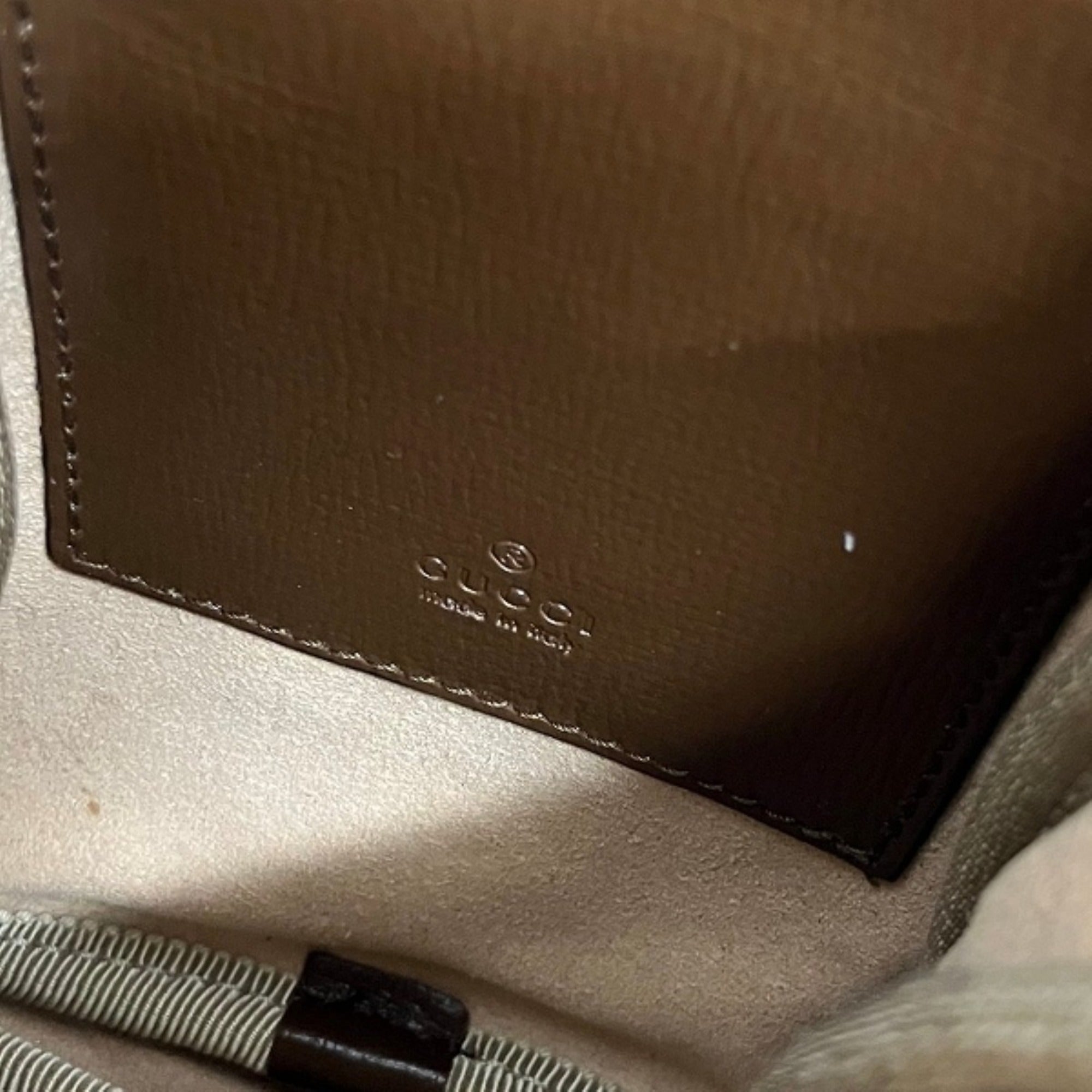 Gucci Beige Brown Gg Supreme Leather Shoulder Bag (Pre-Owned)