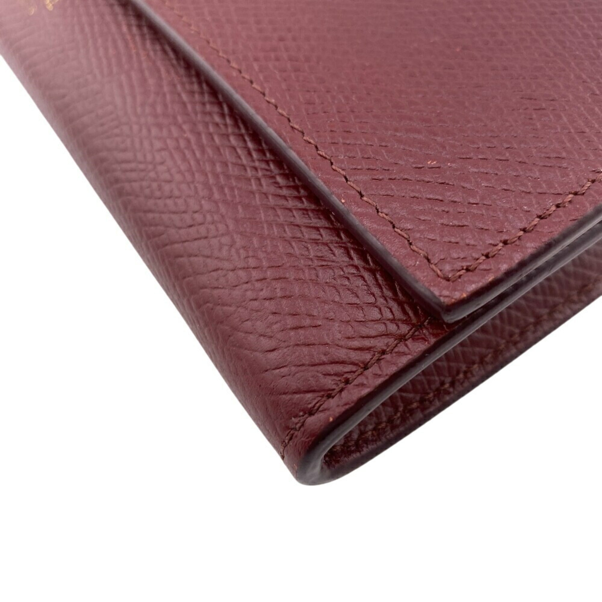 Celine Bordeaux Leather Long Wallet (Bi-Fold) (Pre-Owned)