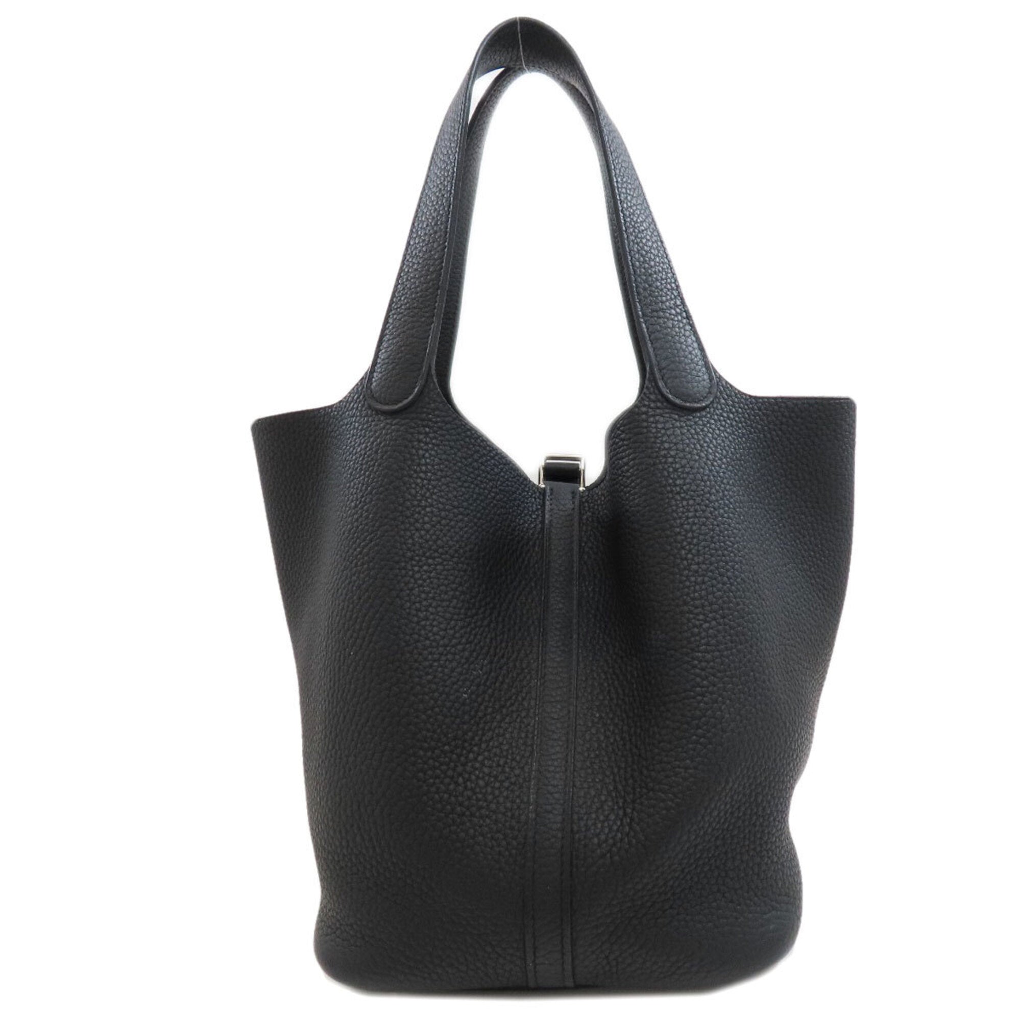 Hermes Black Taurillon Clemence Leather Handbag (Pre-Owned)