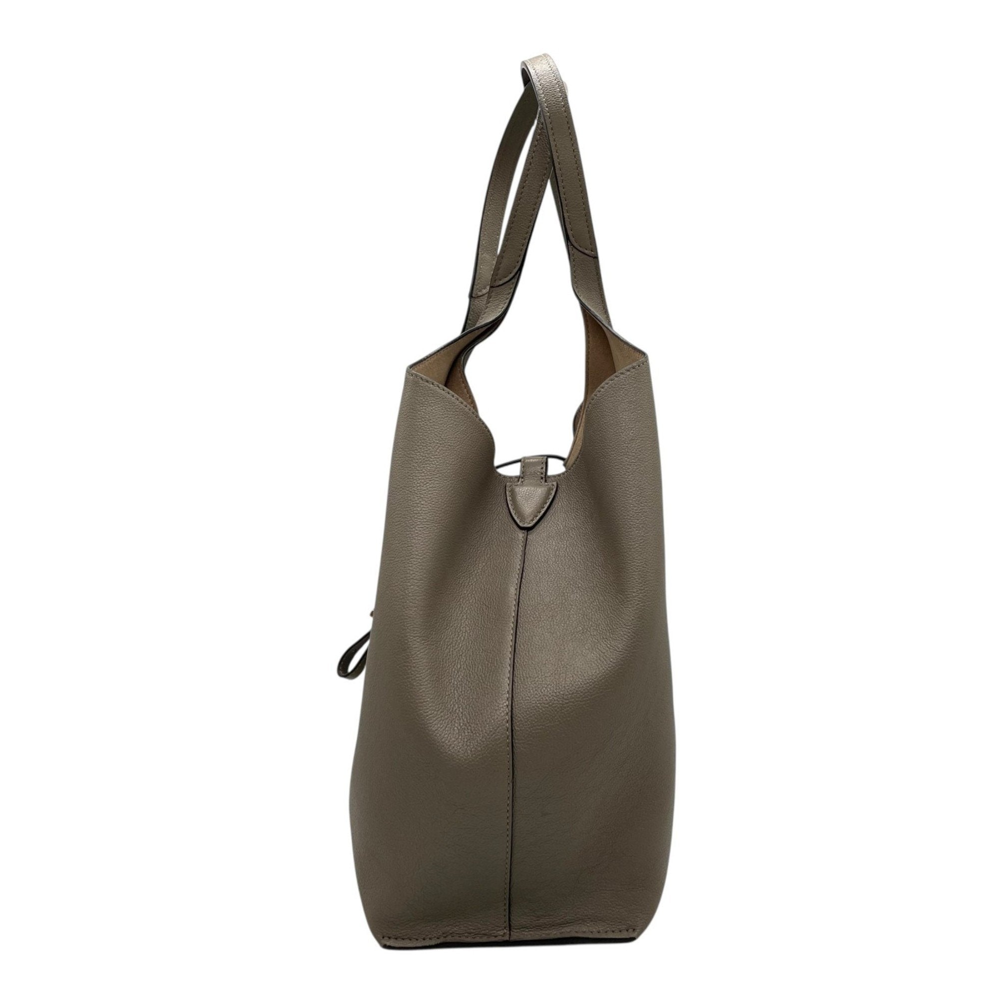 Tod's Grayish Leather Handbag Pouch Tote Bag (Pre-Owned)