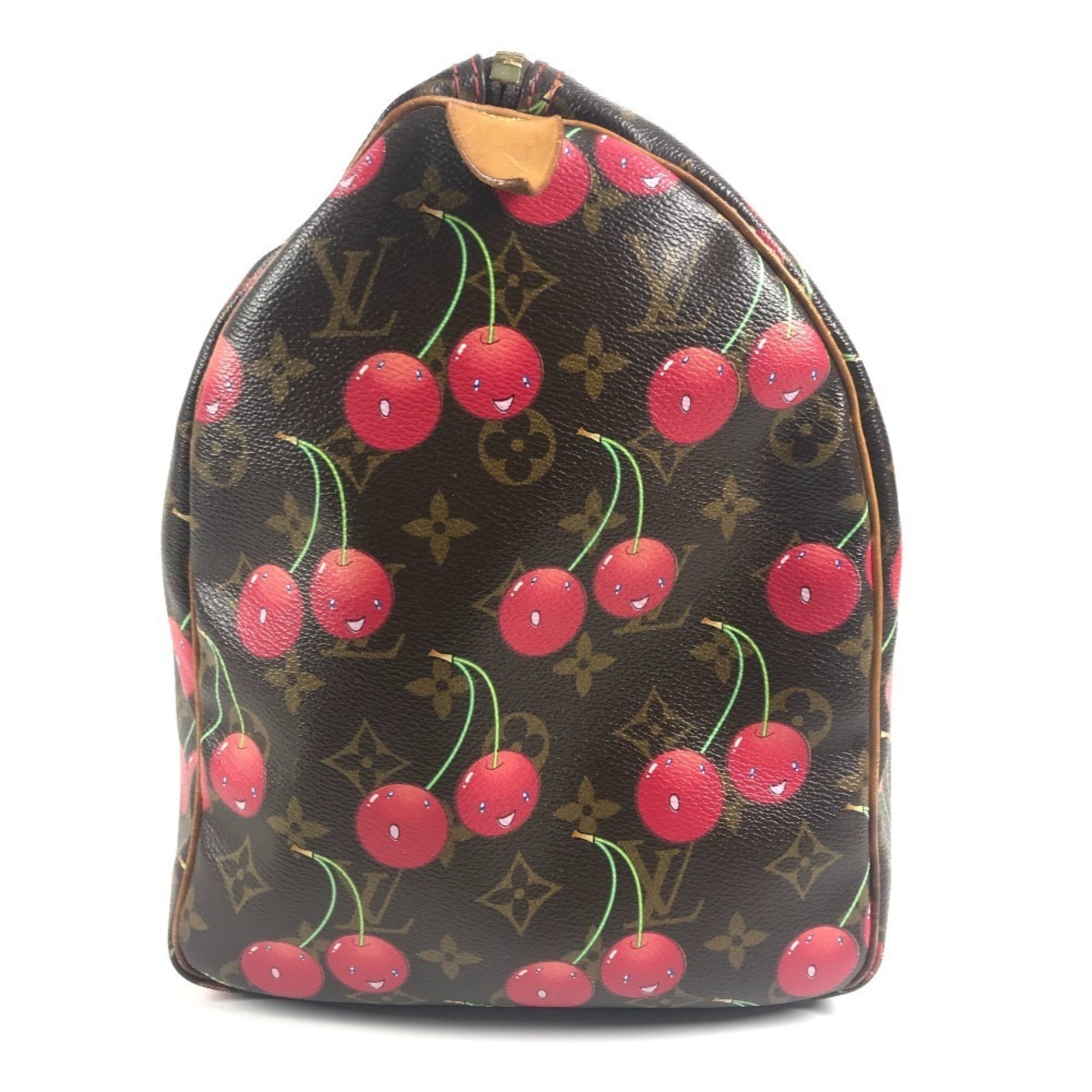 Louis Vuitton Brown Monogram Cherry Red Color Monogram Boston Bag (Pre-Owned)