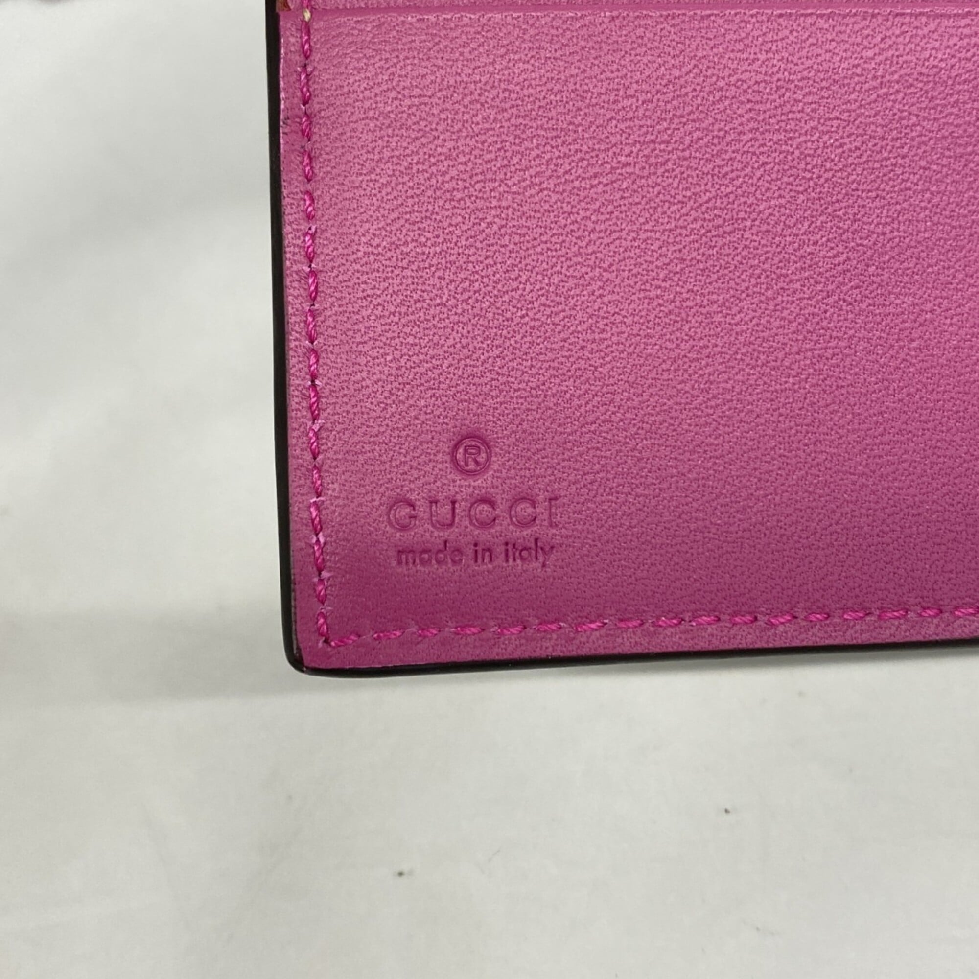 Gucci Brown Red Color Pvc Leather Wallet (Bi-Fold) (Pre-Owned)