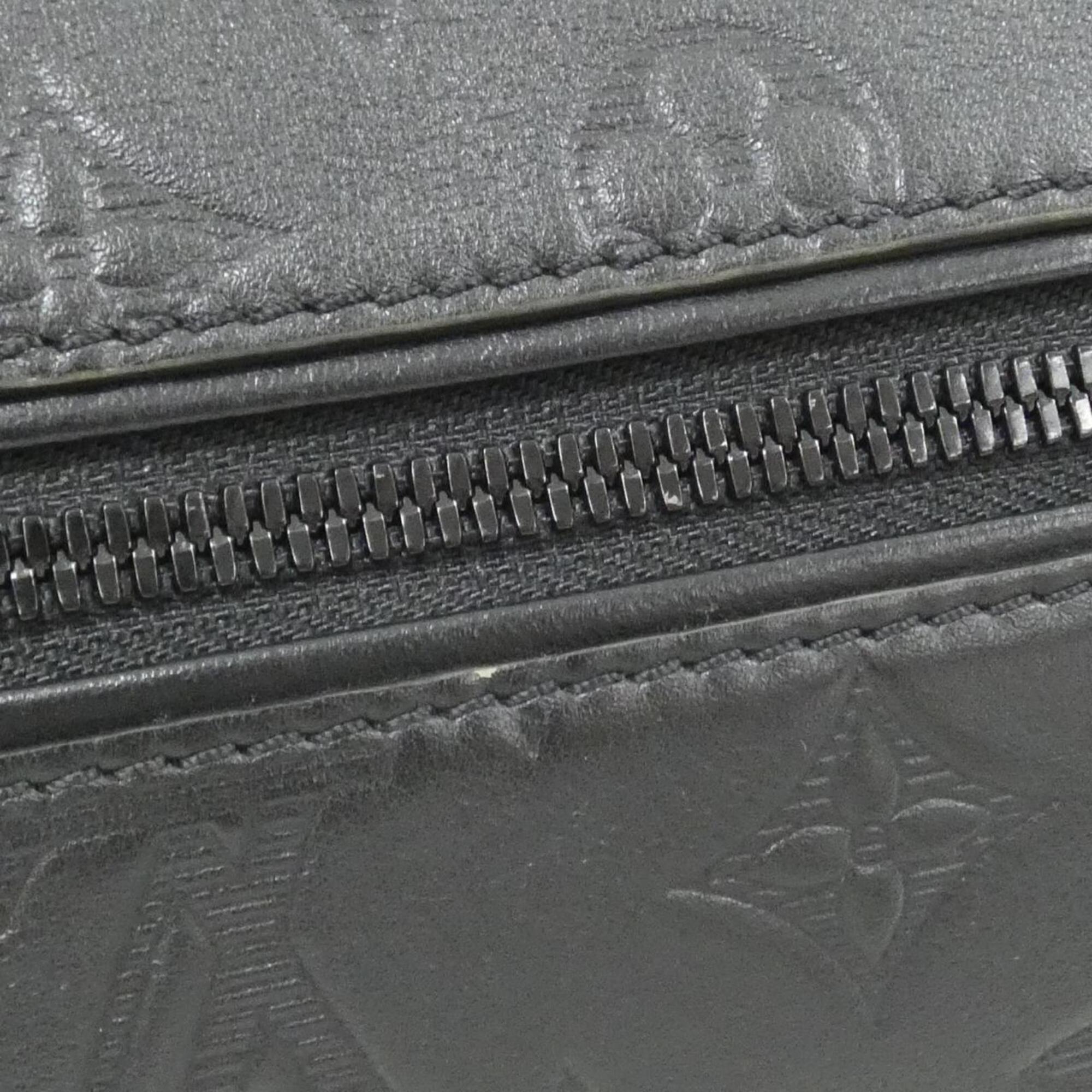 Louis Vuitton Black Leather Fanny Pack Shoulder Bag Sling Bag (Pre-Owned)