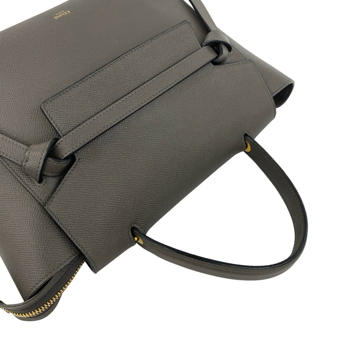 Celine Gray Leather Handbag Shoulder Bag Tote Bag (Pre-Owned)