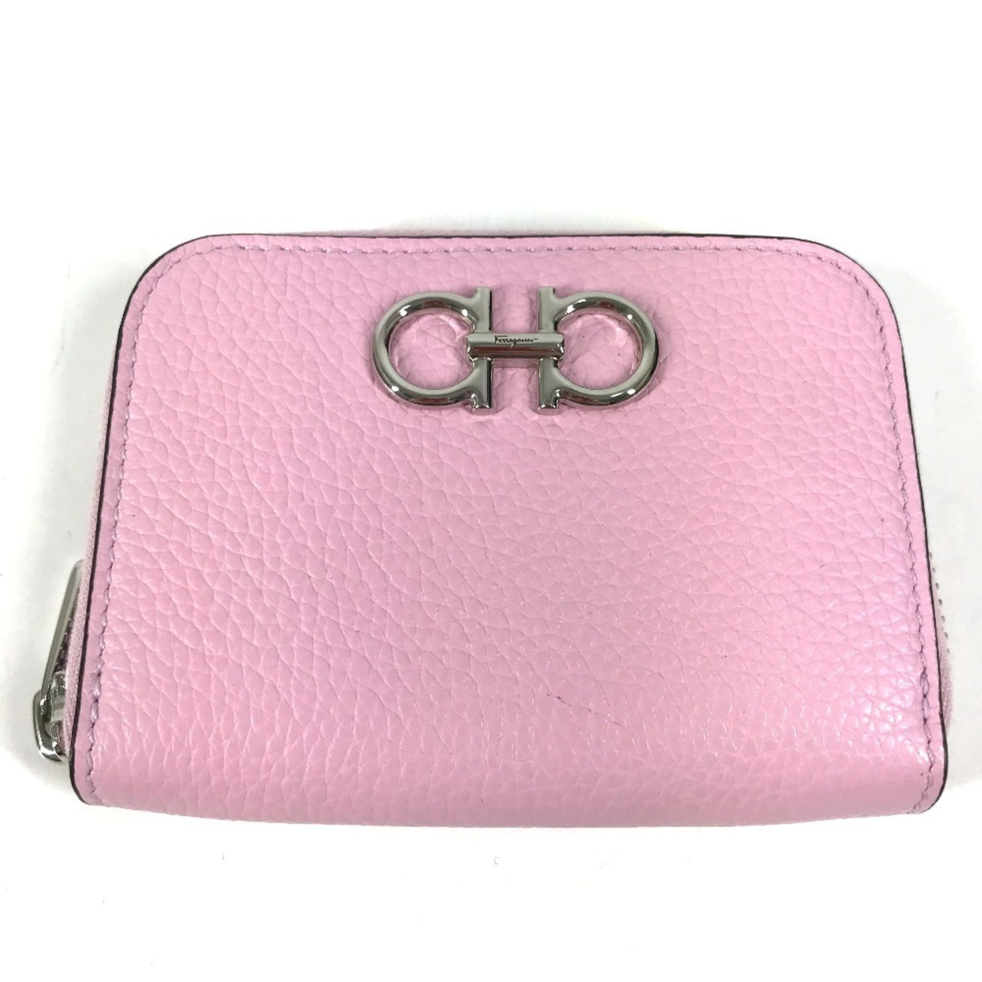 Salvatore Ferragamo Pink Leather Coin Purse/Coin Case (Pre-Owned)