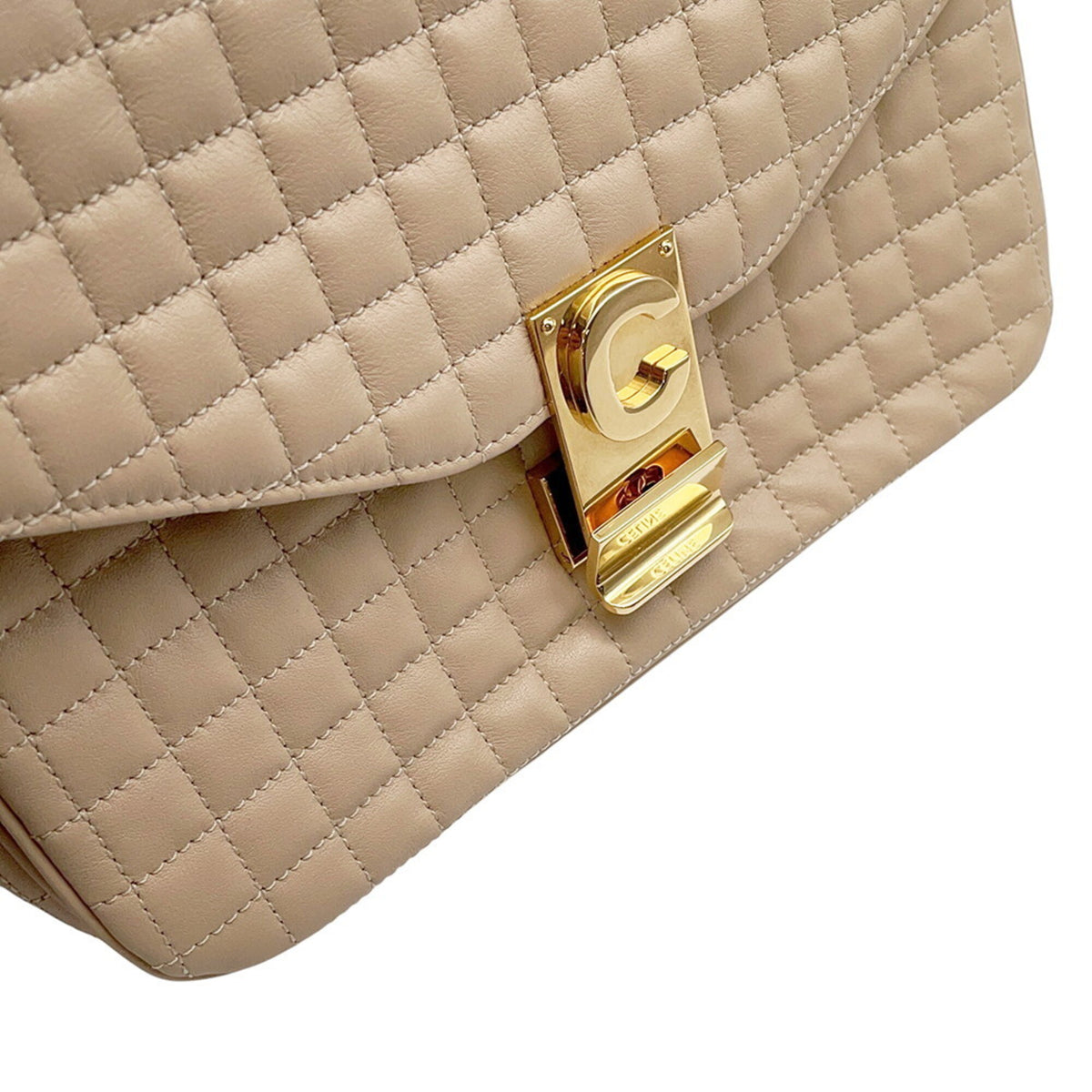 Celine Beige Leather Handbag Shoulder Bag (Pre-Owned)