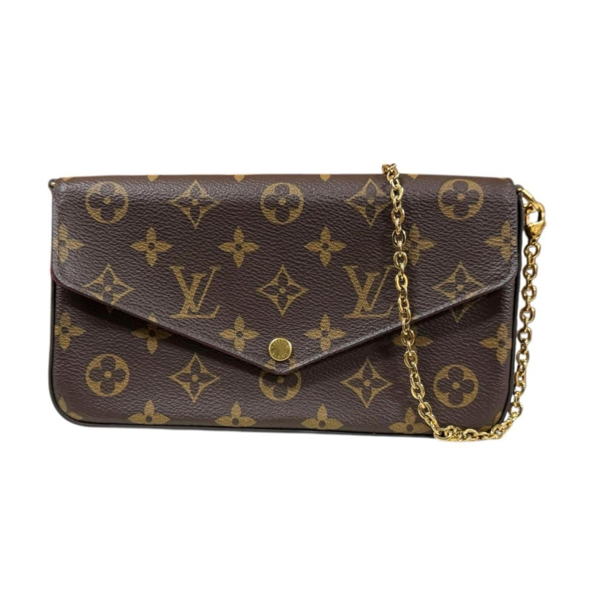 Louis Vuitton Monogram Brown Fuchsia Monogram Clutch Bag Shoulder Bag (Pre-Owned)