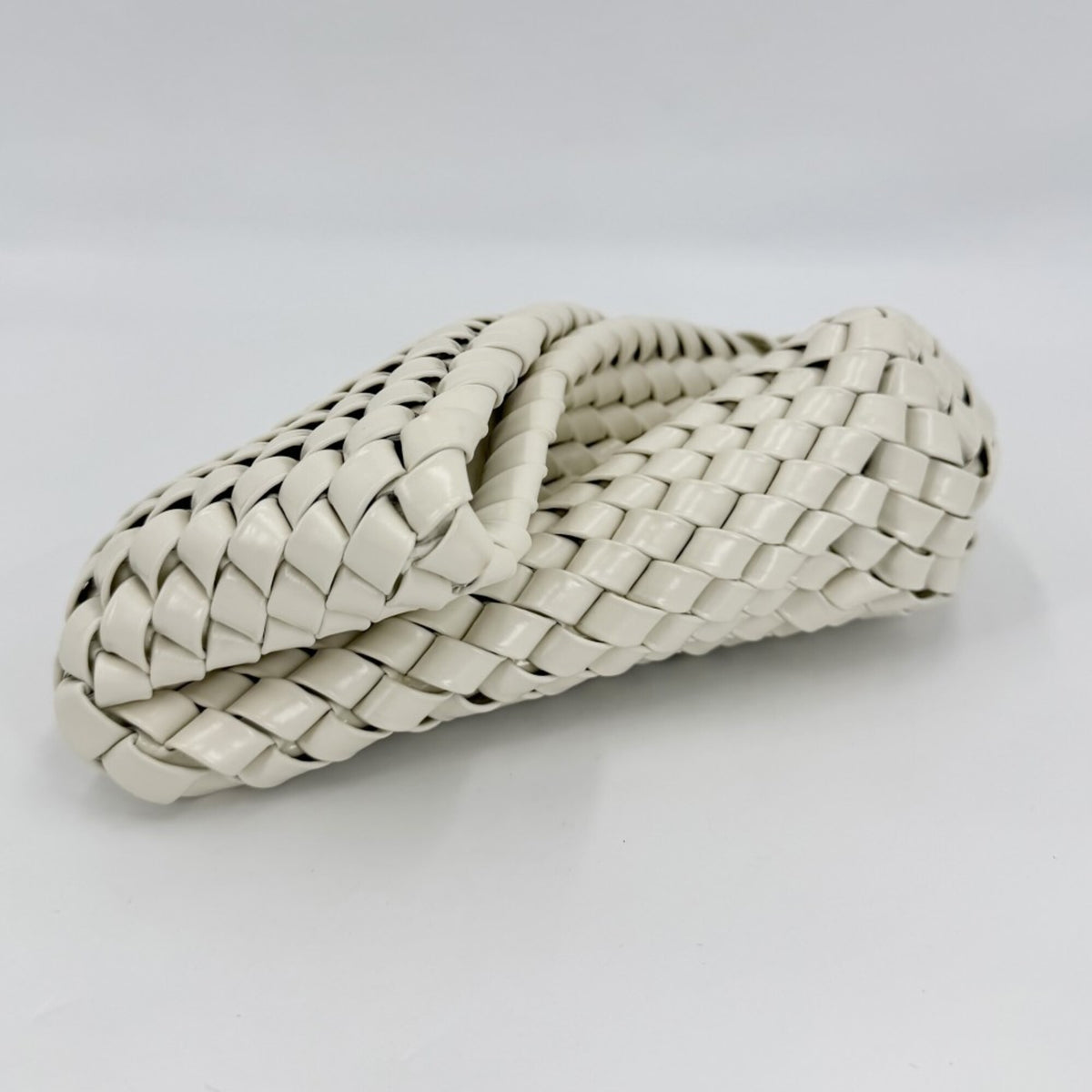 Bottega Veneta White Leather Clutch Bag Pouch (Pre-Owned)