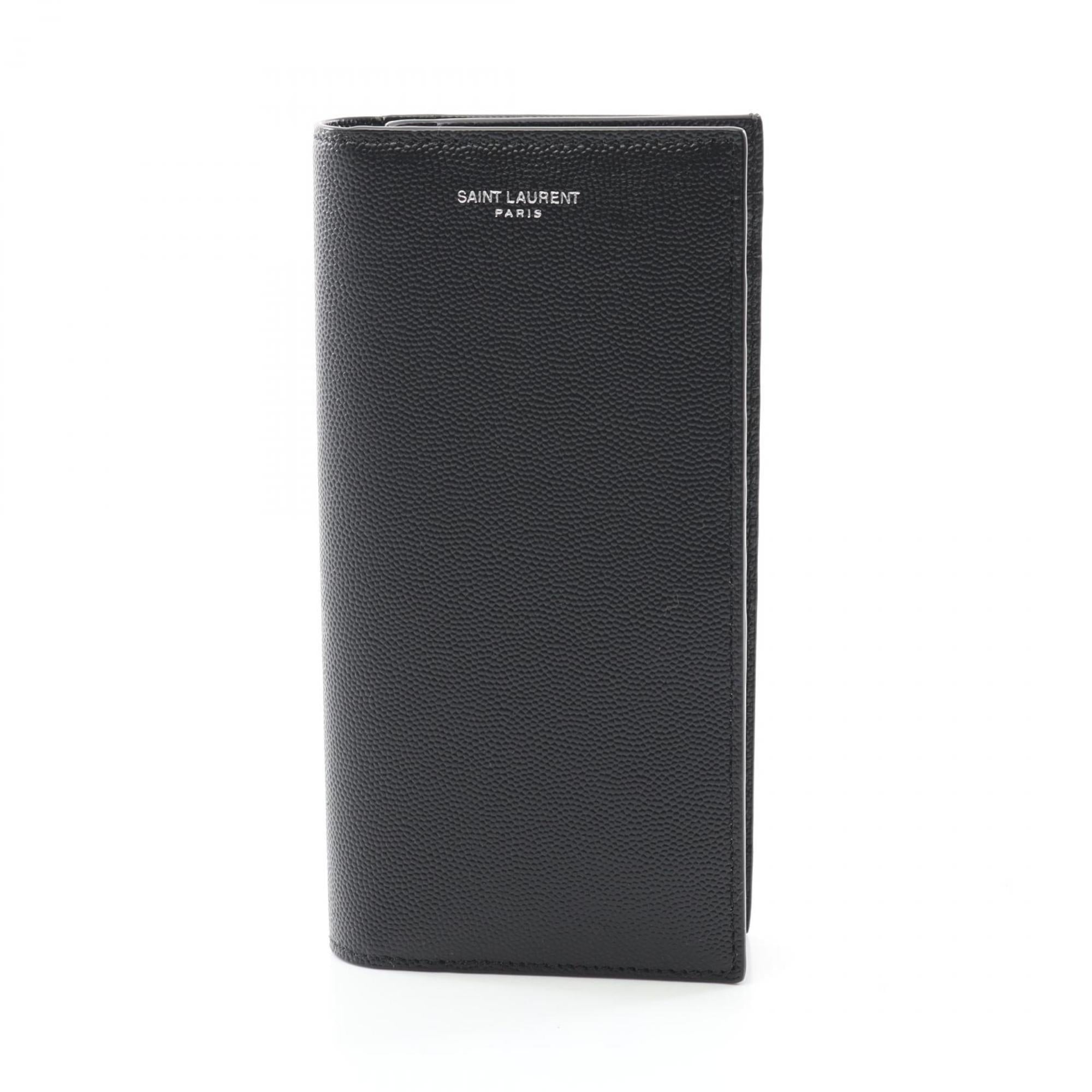 Saint Laurent Black Leather Long Wallet (Bi-Fold)