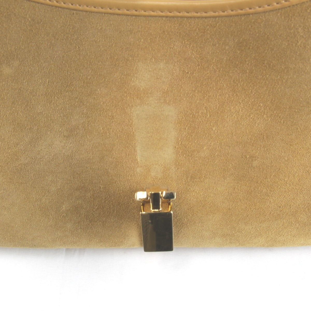 Gucci Beige Black Suede Leather Handbag (Pre-Owned)