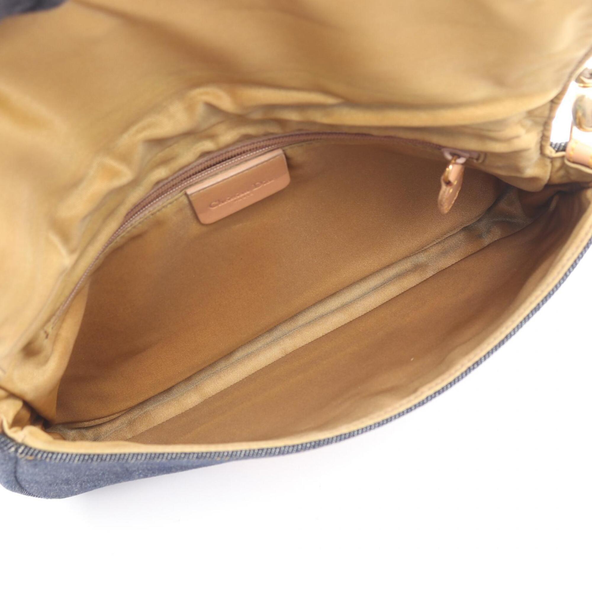 Christian Dior Beige Navy Denim Handbag (Pre-Owned)