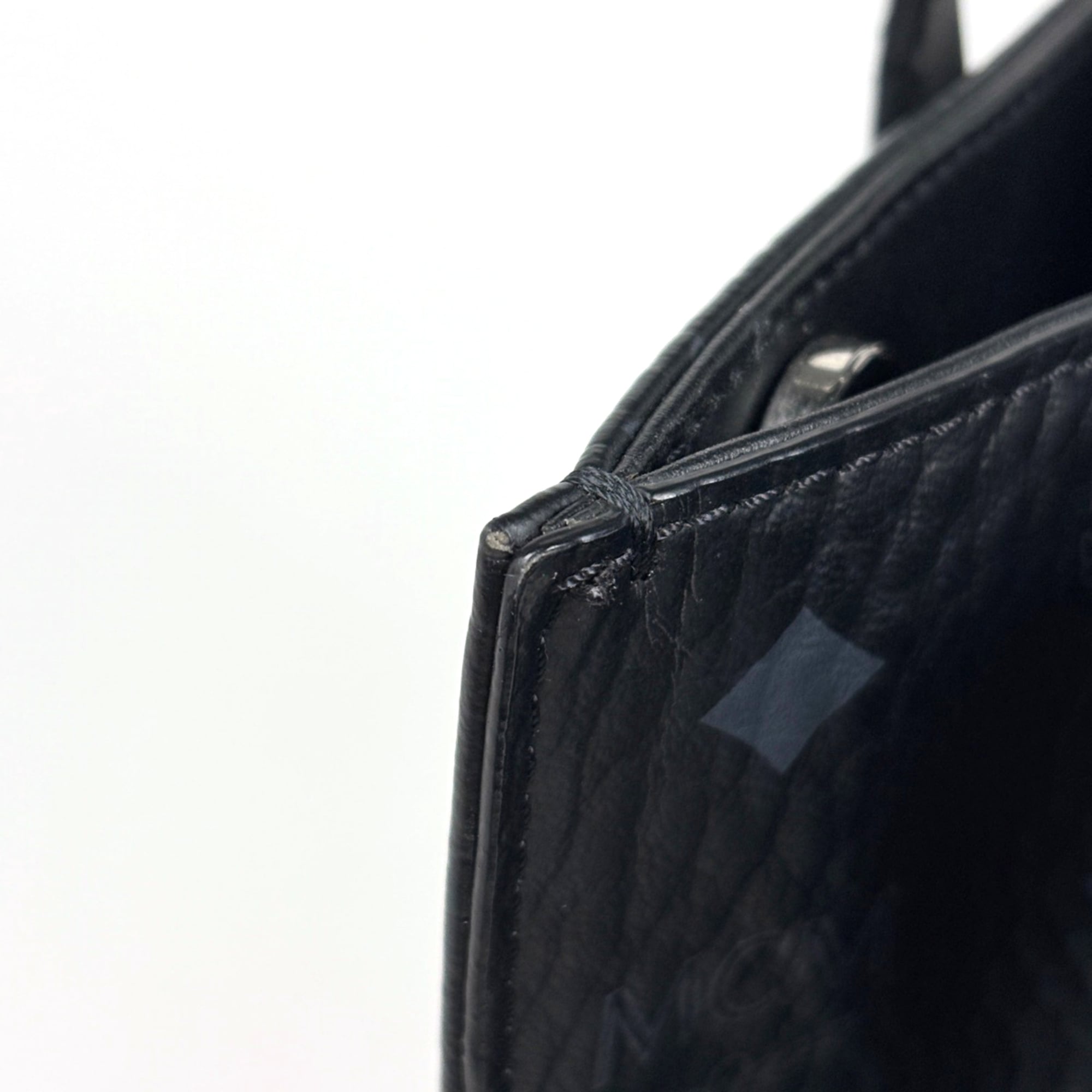 Mcm Visetos Black Leather Tote Bag (Pre-Owned)
