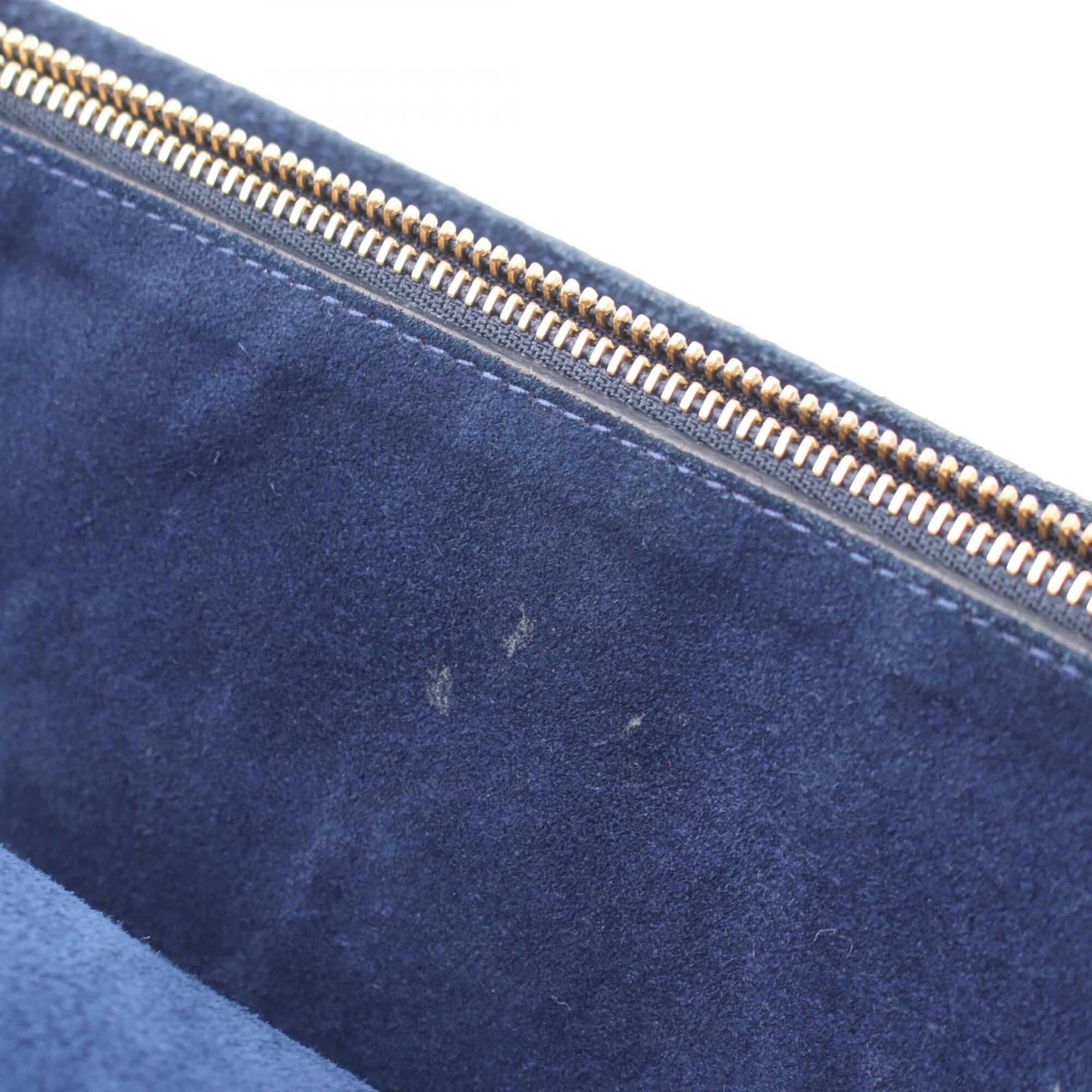 Celine Navy Leather Handbag Shoulder Bag (Pre-Owned)