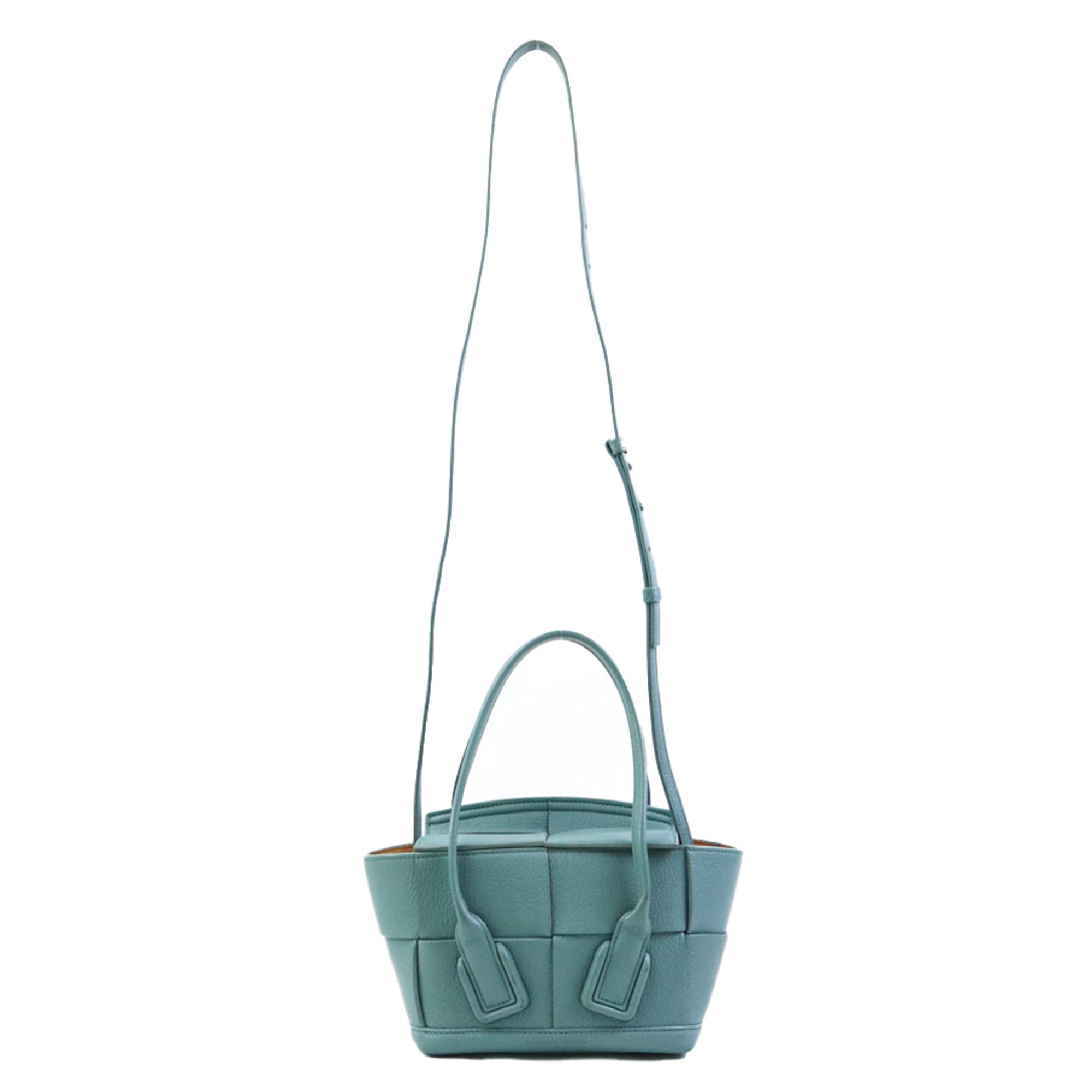 Bottega Veneta Green Leather Handbag Shoulder Bag (Pre-Owned)