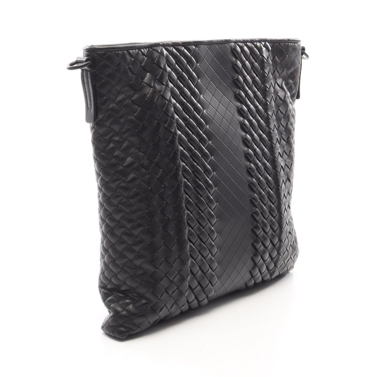 Bottega Veneta Black Leather Handbag Shoulder Bag (Pre-Owned)