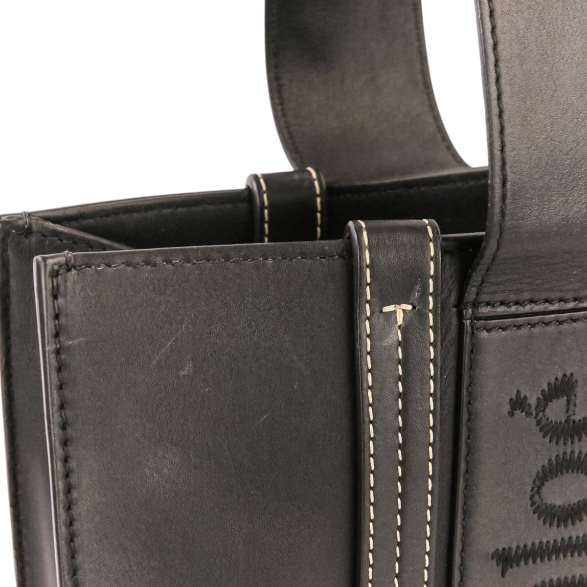 Chloé Black Leather Handbag Tote Bag (Pre-Owned)
