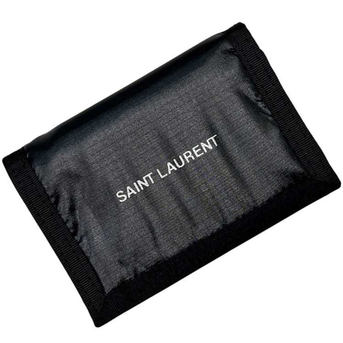 Saint Laurent Black Nylon Canvas Wallet (Tri-Fold) (Pre-Owned)