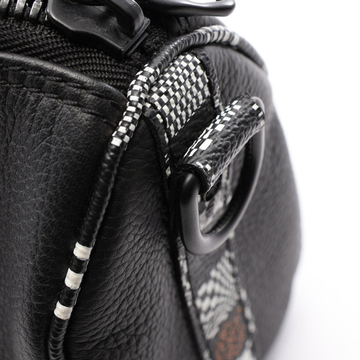 Louis Vuitton Black Leather Coated Canvas Handbag (Pre-Owned)
