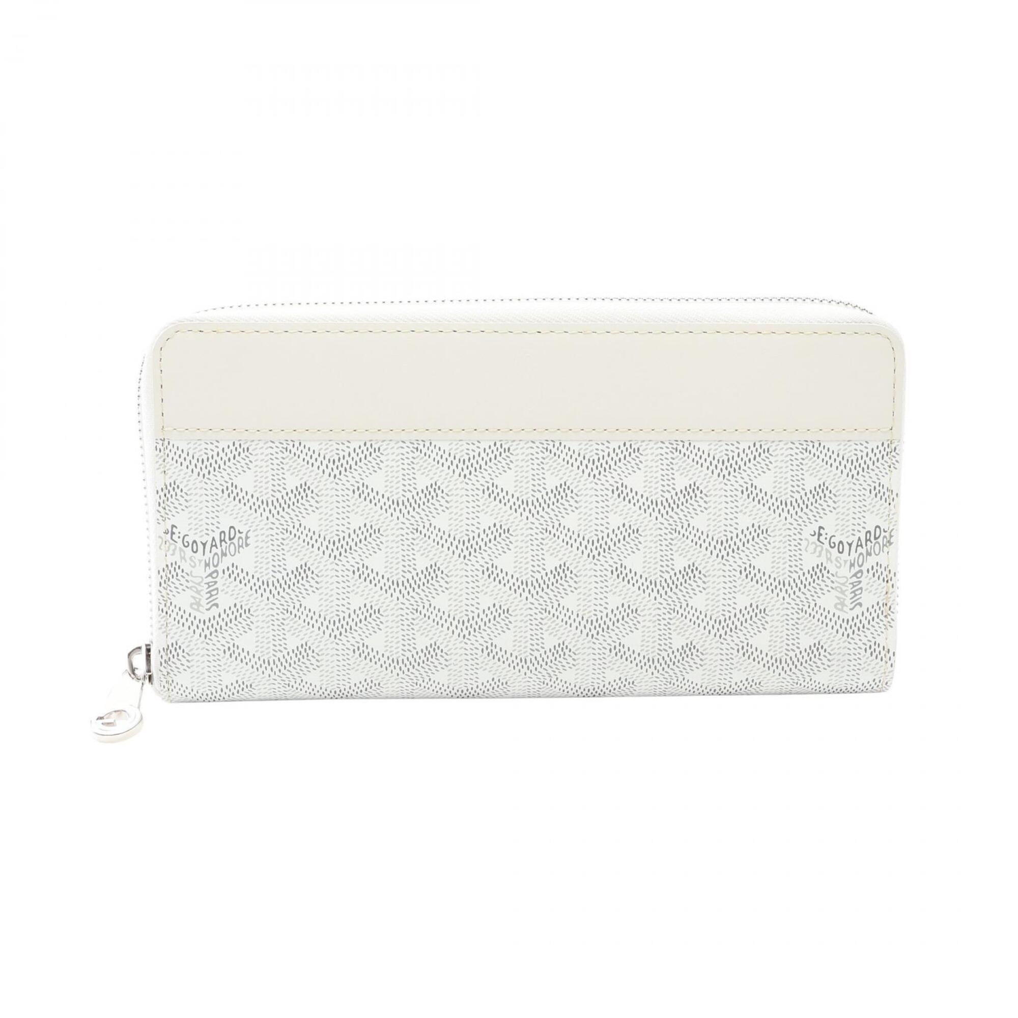 Goyard Gray White Coated Canvas Leather Long Wallet (Bi-Fold) (Pre-Owned)