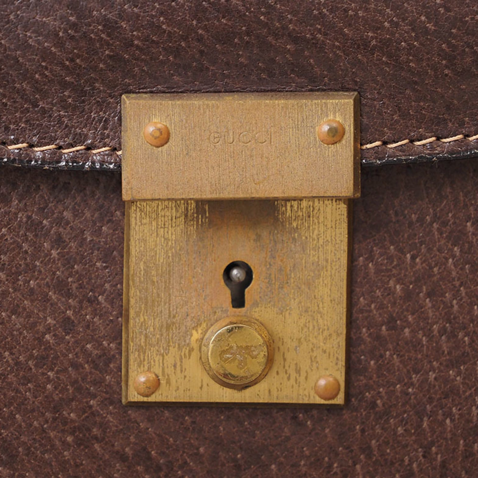 Gucci Brown Leather Shoulder Bag (Pre-Owned)
