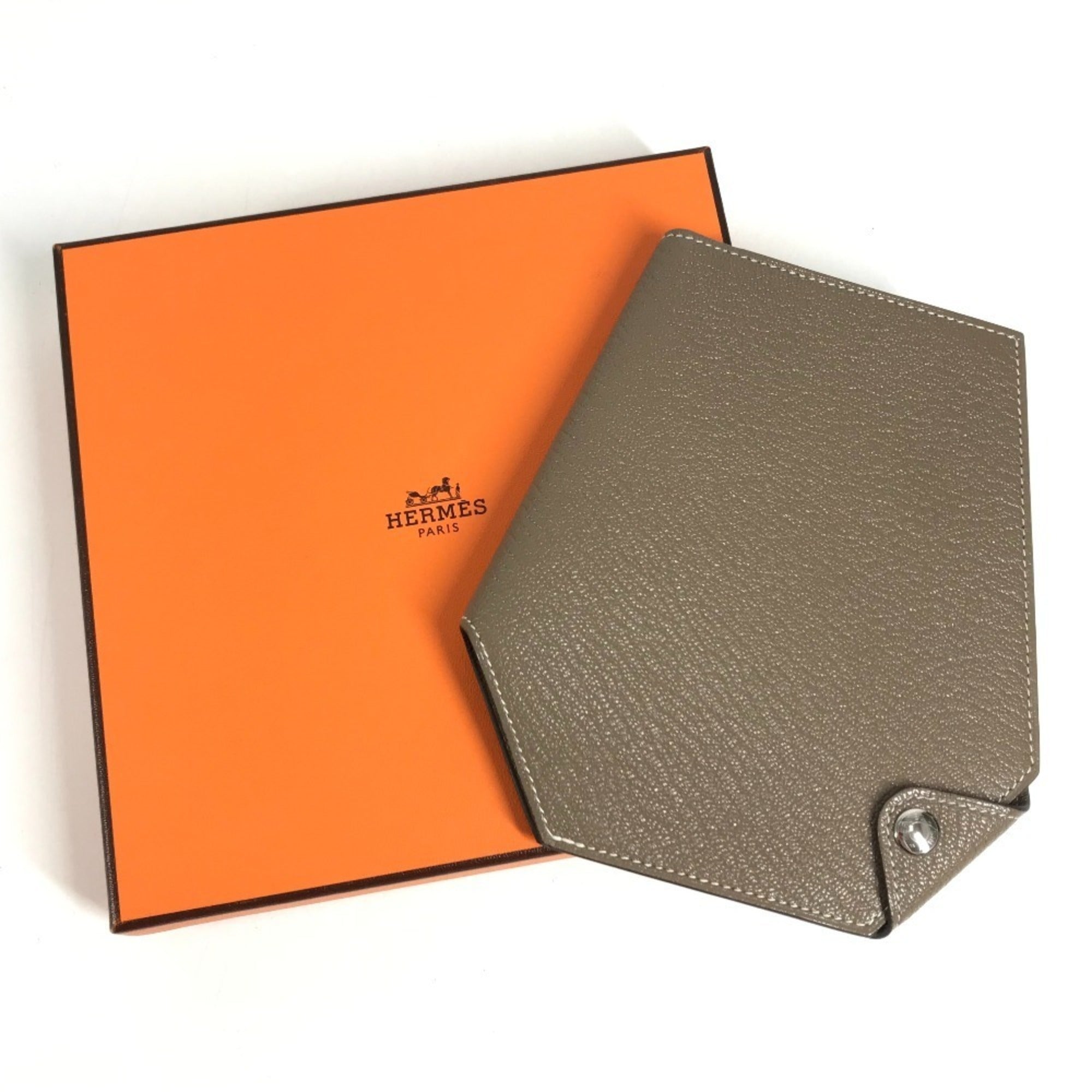 Hermes Etoupe Gray Gray Chevre Leather (Pre-Owned)