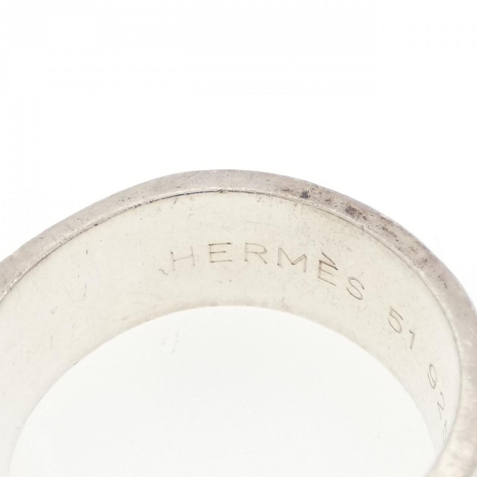 Hermes Silver Silver 925 Band Ring (Pre-Owned)