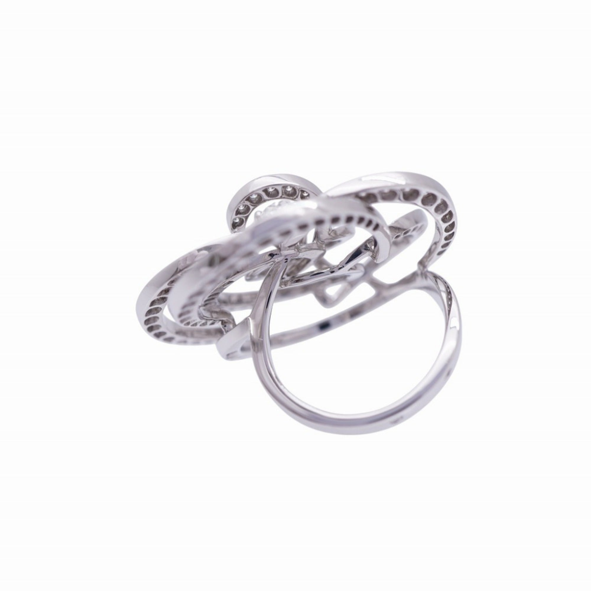 Chanel Camellia White White Gold (18K) Band Ring (Pre-Owned)